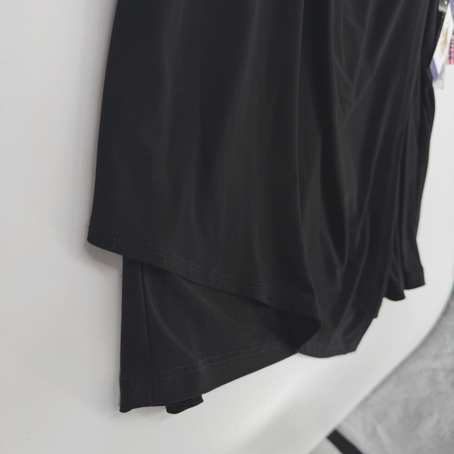 R&M Richards Black Dress Short Cocktail Long Sleeve Rhinestones Plus Size 22