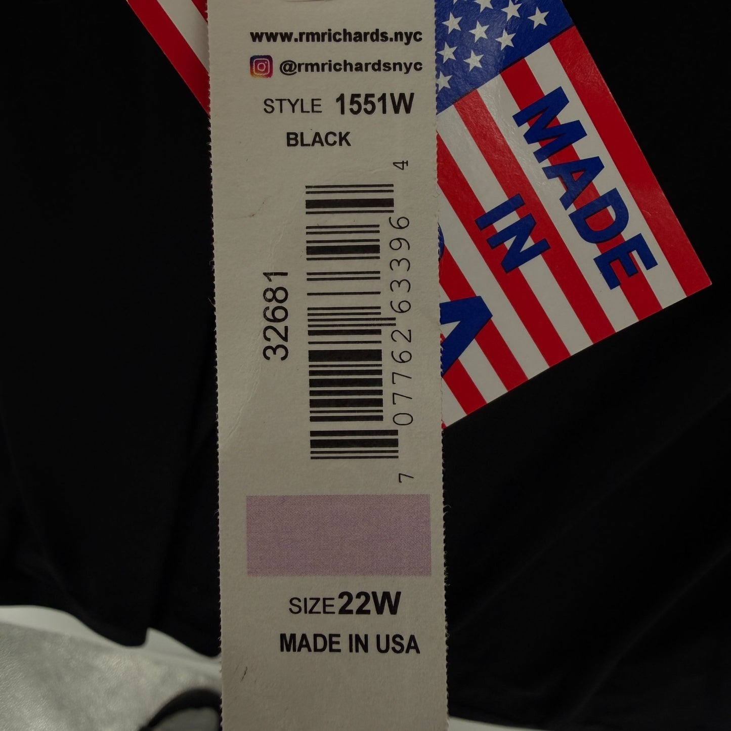 R&M Richards Black Dress Short Cocktail Long Sleeve Rhinestones Plus Size 22