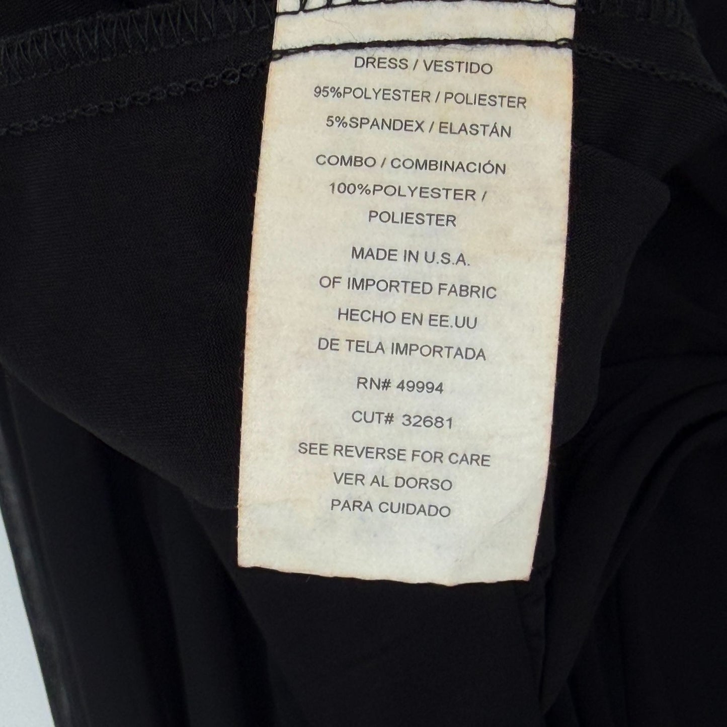 R&M Richards Black Dress Short Cocktail Long Sleeve Rhinestones Plus Size 22