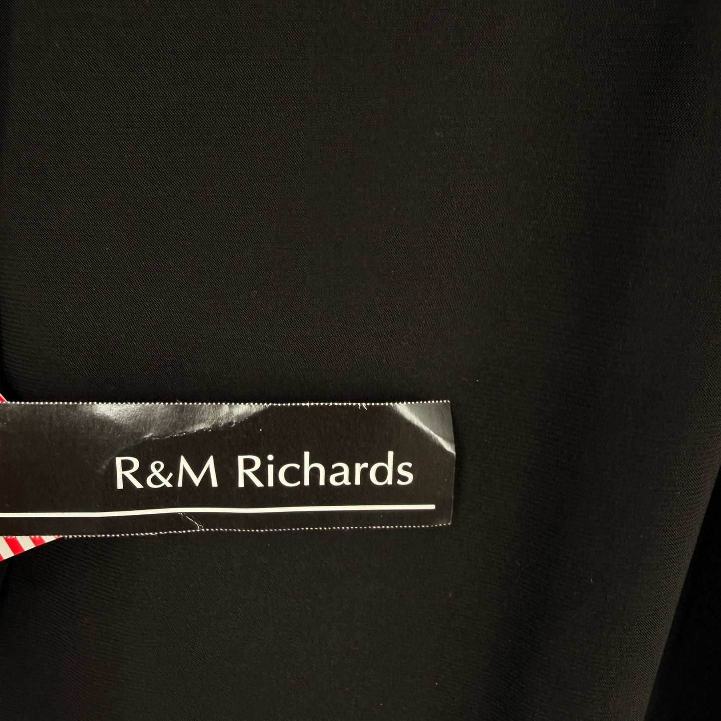 R&M Richards Black Dress Short Cocktail Long Sleeve Rhinestones Plus Size 22