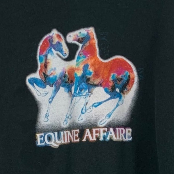 Jerzees Activewear S "Equine Affaire" Black Sweatshirt Horse Graphic Print