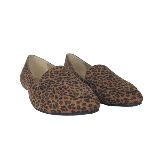 NWT Time and Tru Womens 6.5 Basic Ballet Flat Shoes Leopard Microfiber Slip On