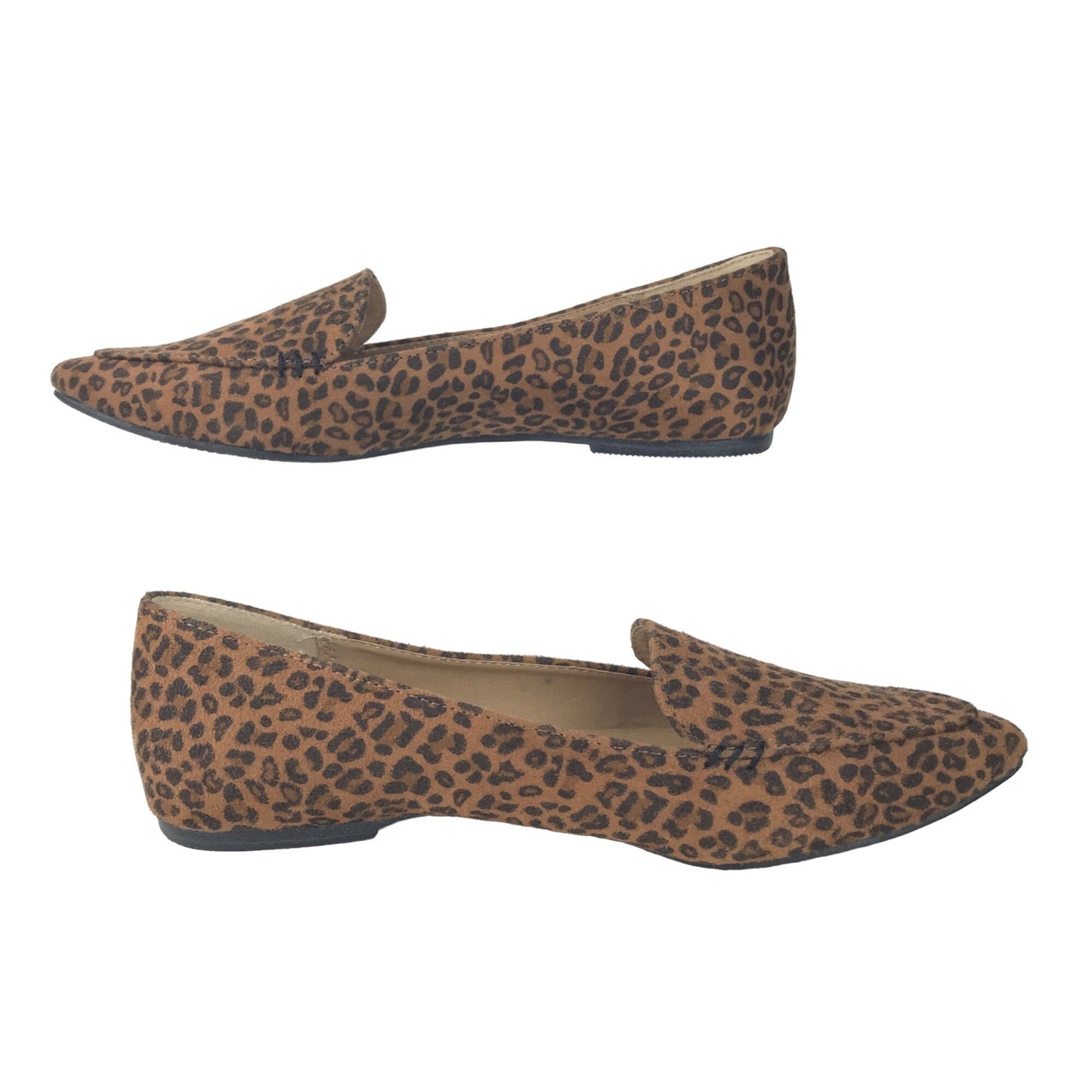 NWT Time and Tru Womens 6.5 Basic Ballet Flat Shoes Leopard Microfiber Slip On