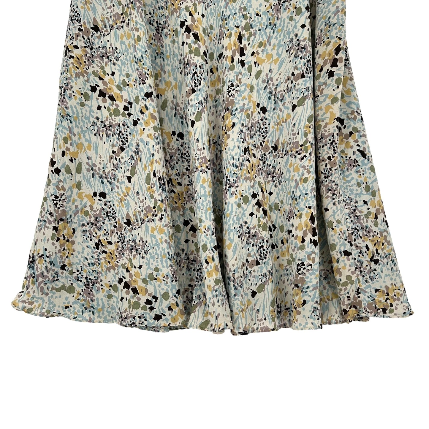 Jones New York 12 Silk A-line Midi Skirt Abstract Floral Lined Side Zip Button