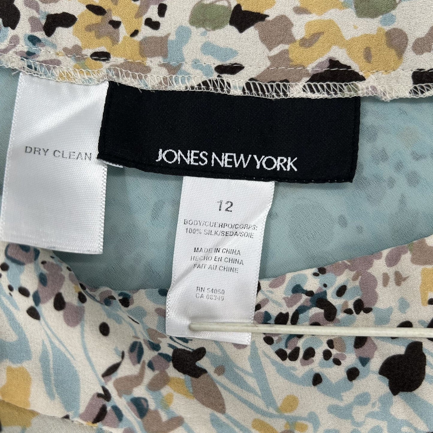 Jones New York 12 Silk A-line Midi Skirt Abstract Floral Lined Side Zip Button