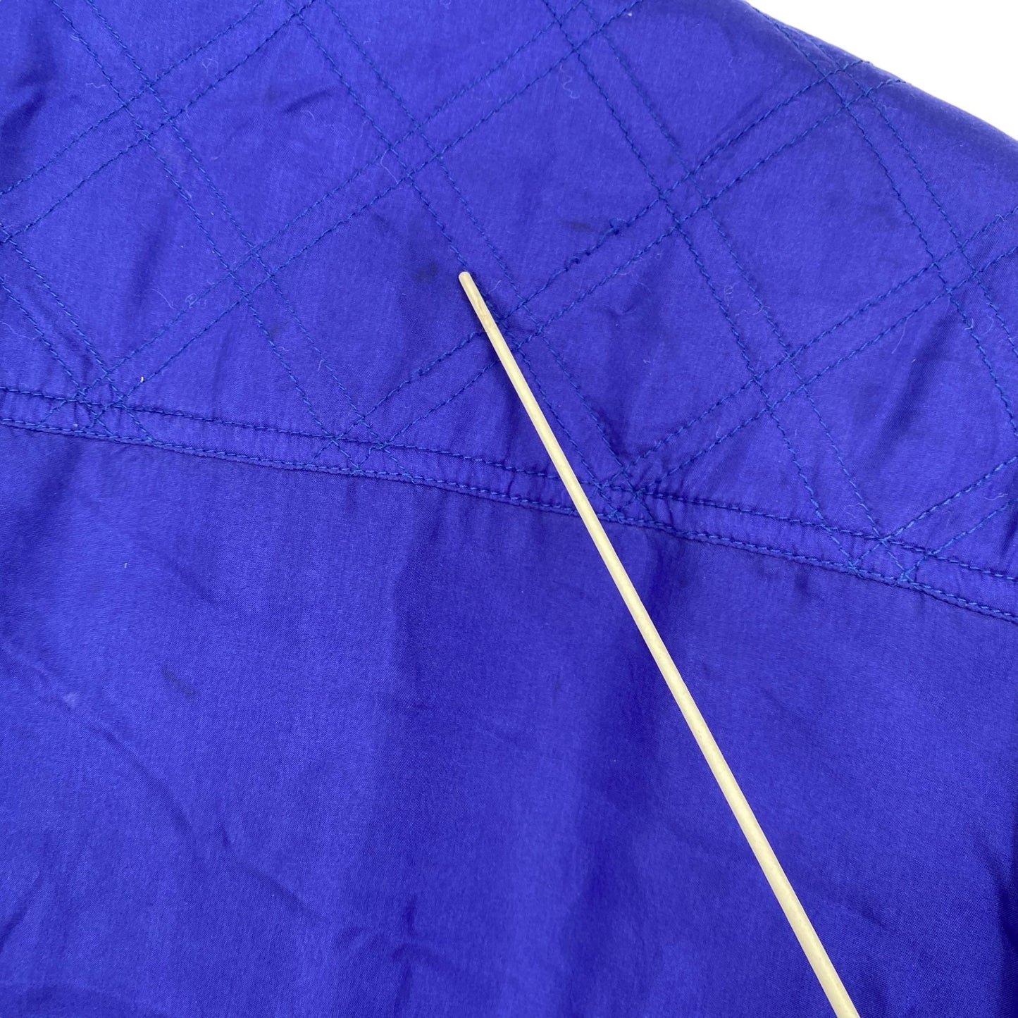 Vtg Lavon Silk Jacket Womens L Royal Blue Full Zip 90s Dopamine Colorful Chic