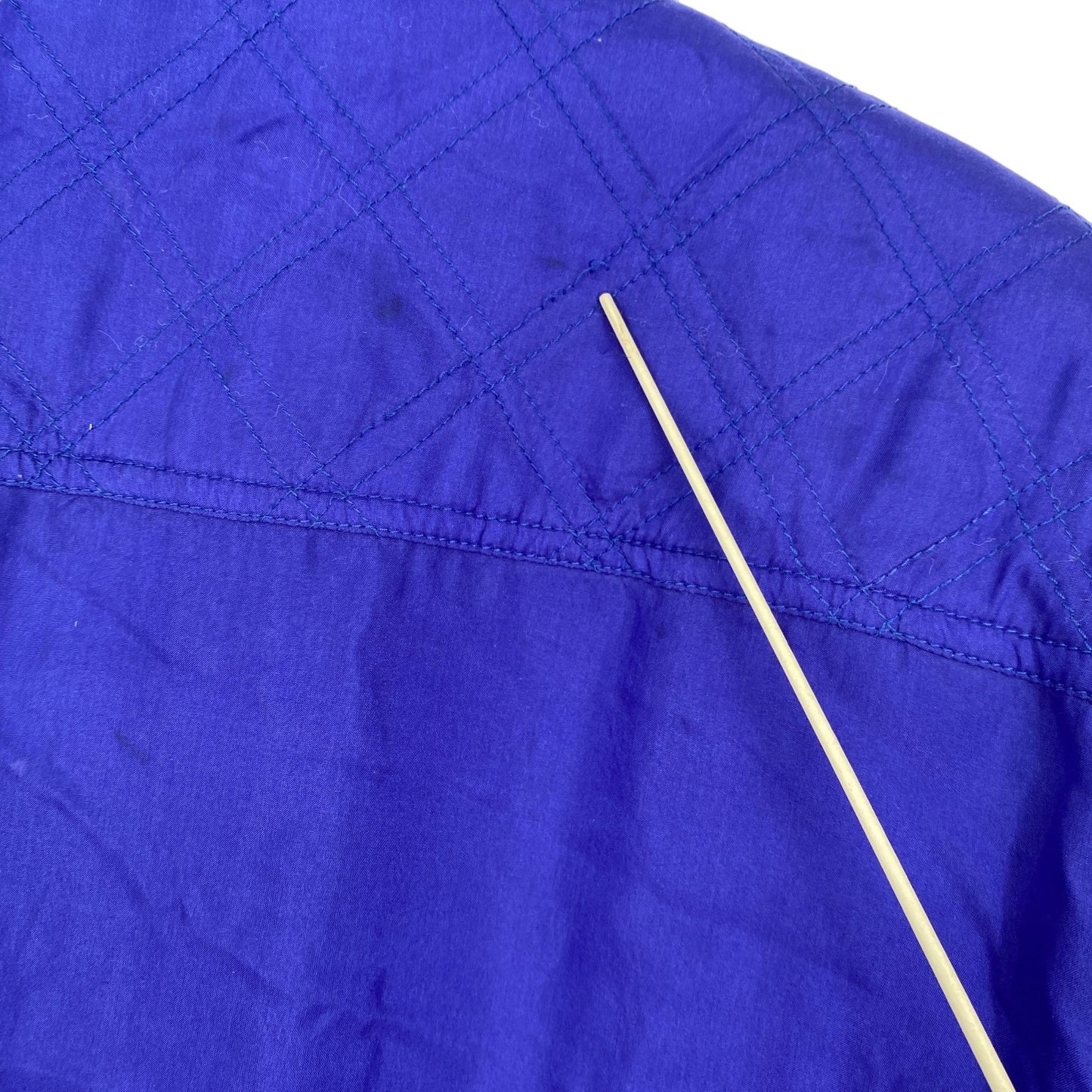 Vtg Lavon Silk Jacket Womens L Royal Blue Full Zip 90s Dopamine Colorful Chic