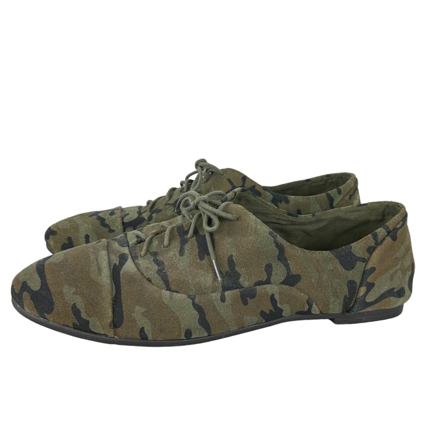 Lucky Brand Womens 10B Camouflage Leather Davie Low Top Sneakers Lace Up Casual