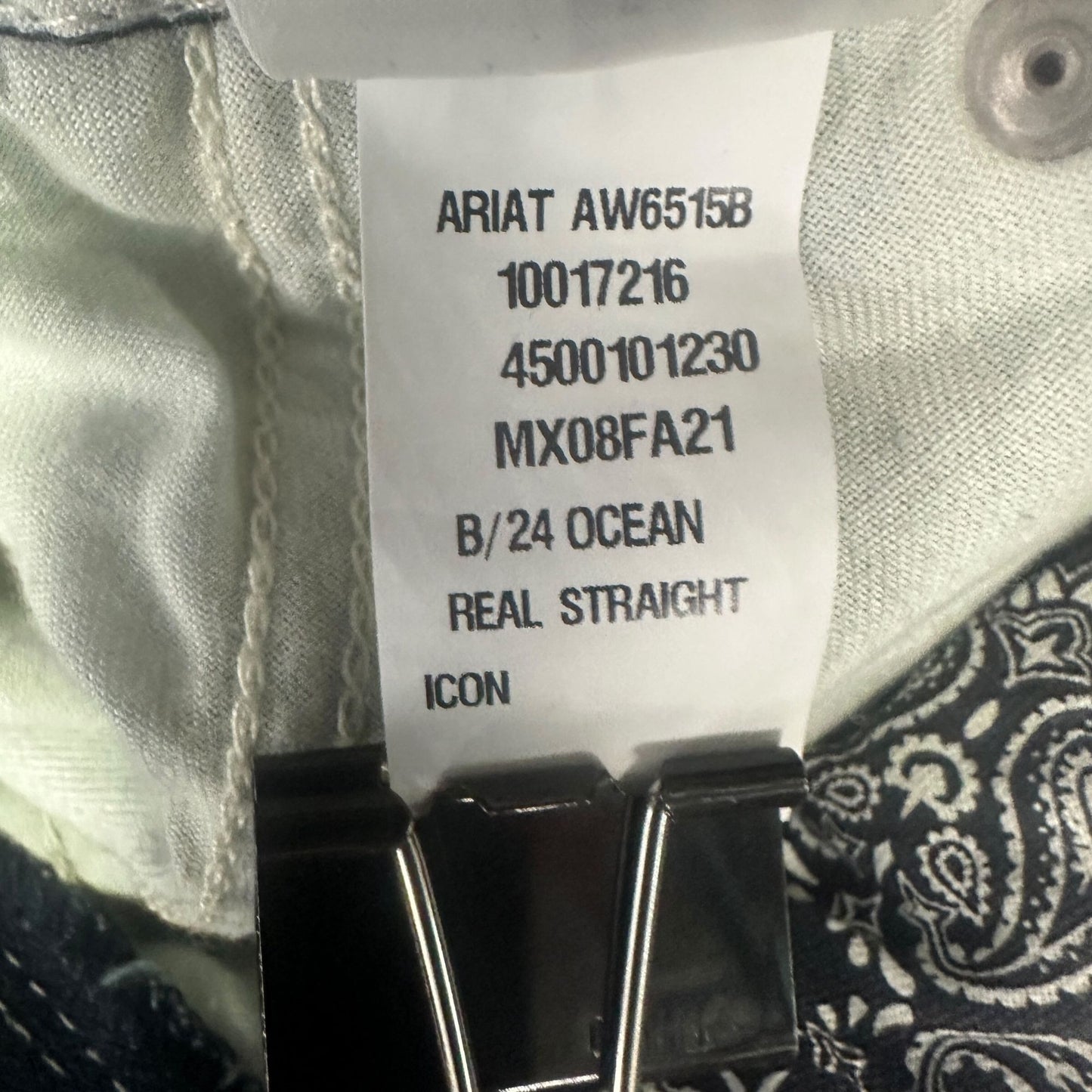 NWT Ariat Real Womens 29S Stretch Icon Stackable Straight Leg Jean Mid Rise