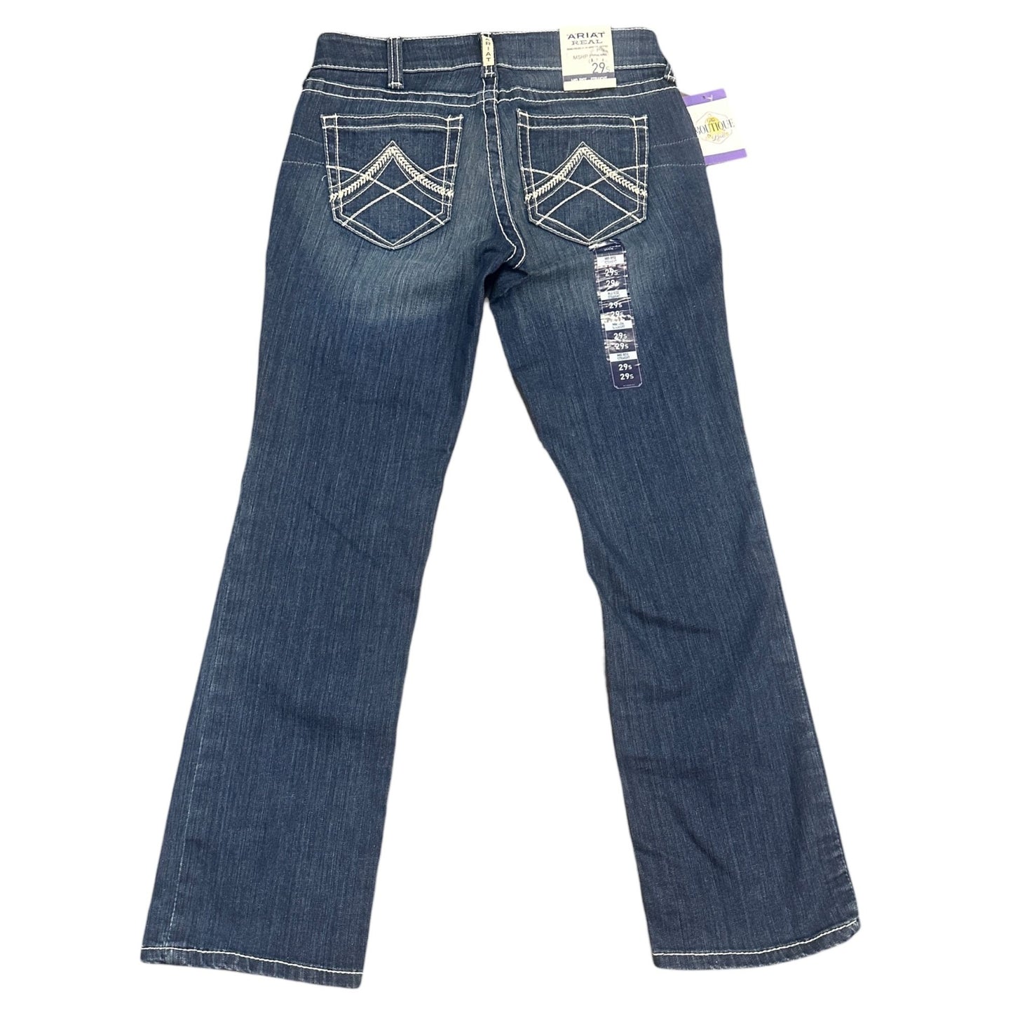 NWT Ariat Real Womens 29S Stretch Icon Stackable Straight Leg Jean Mid Rise
