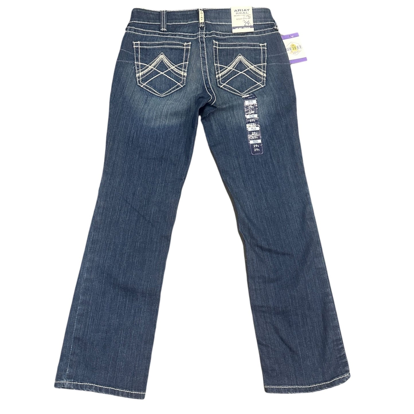 NWT Ariat Real Womens 29S Stretch Icon Stackable Straight Leg Jean Mid Rise