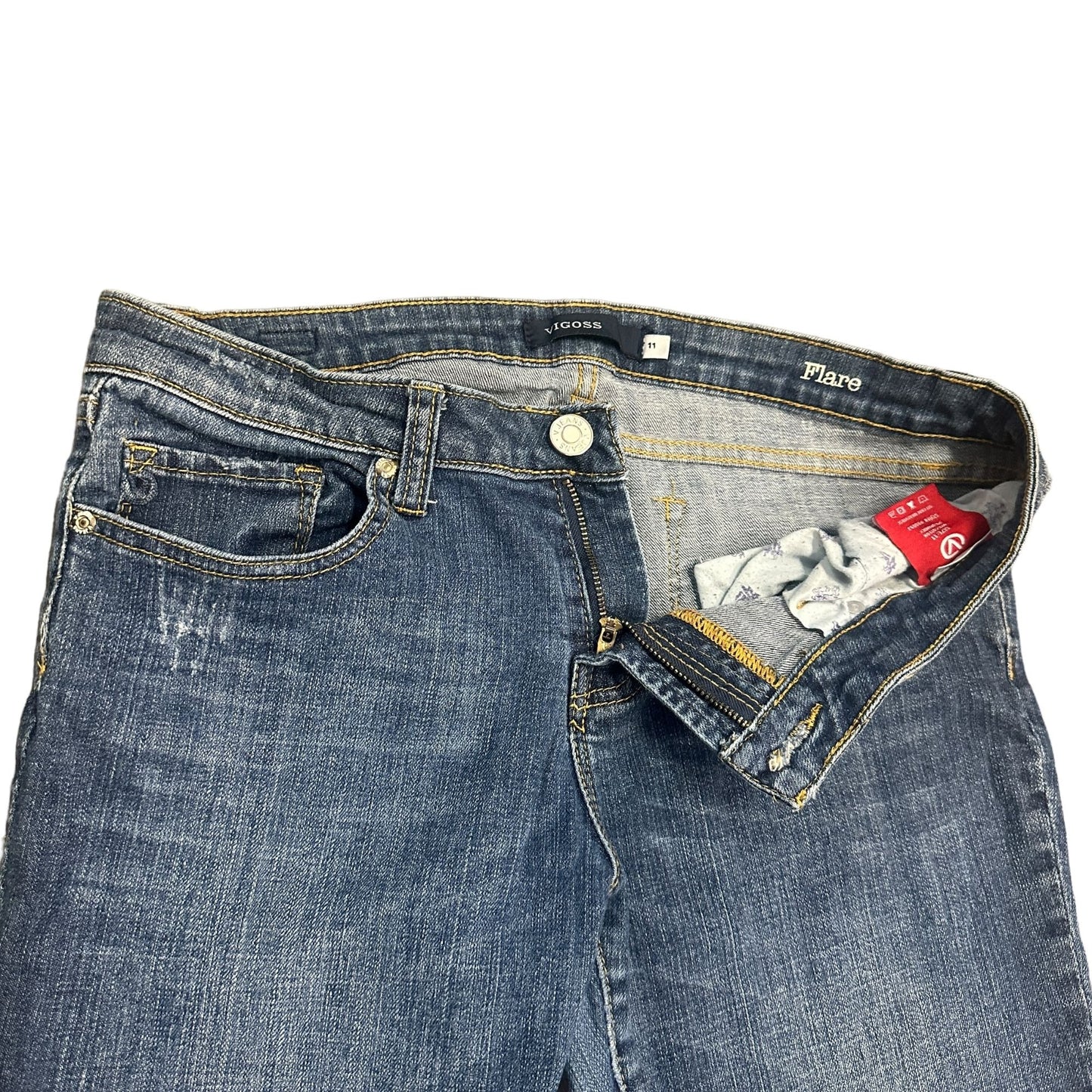 Vigoss Jeans Juniors 11 Flare Leg Distressed Stretch Y2K Normcore BOHO Cowgirl