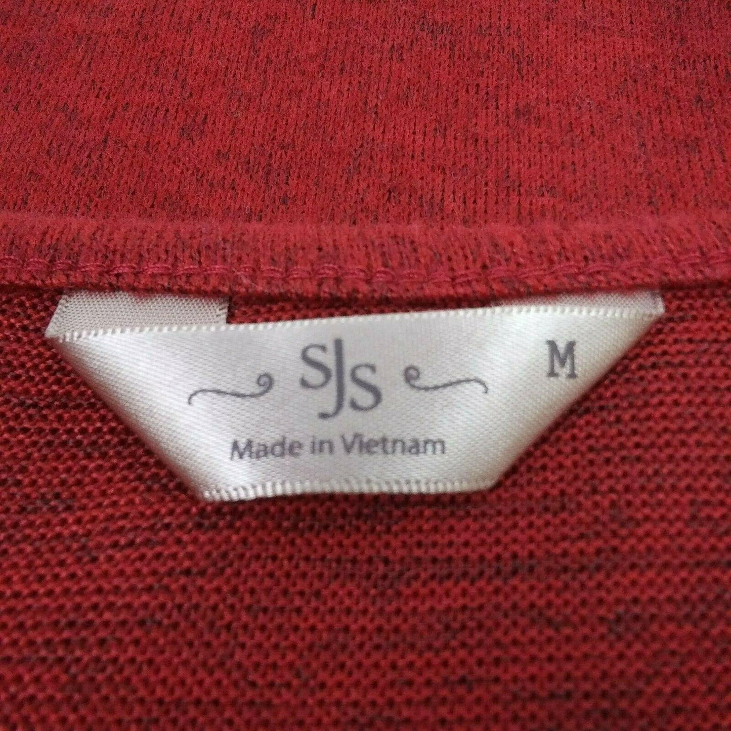 Christmas Novelty Knit Top SJS M Holiday Chic Peace Love Joy Red Bling Sparkle