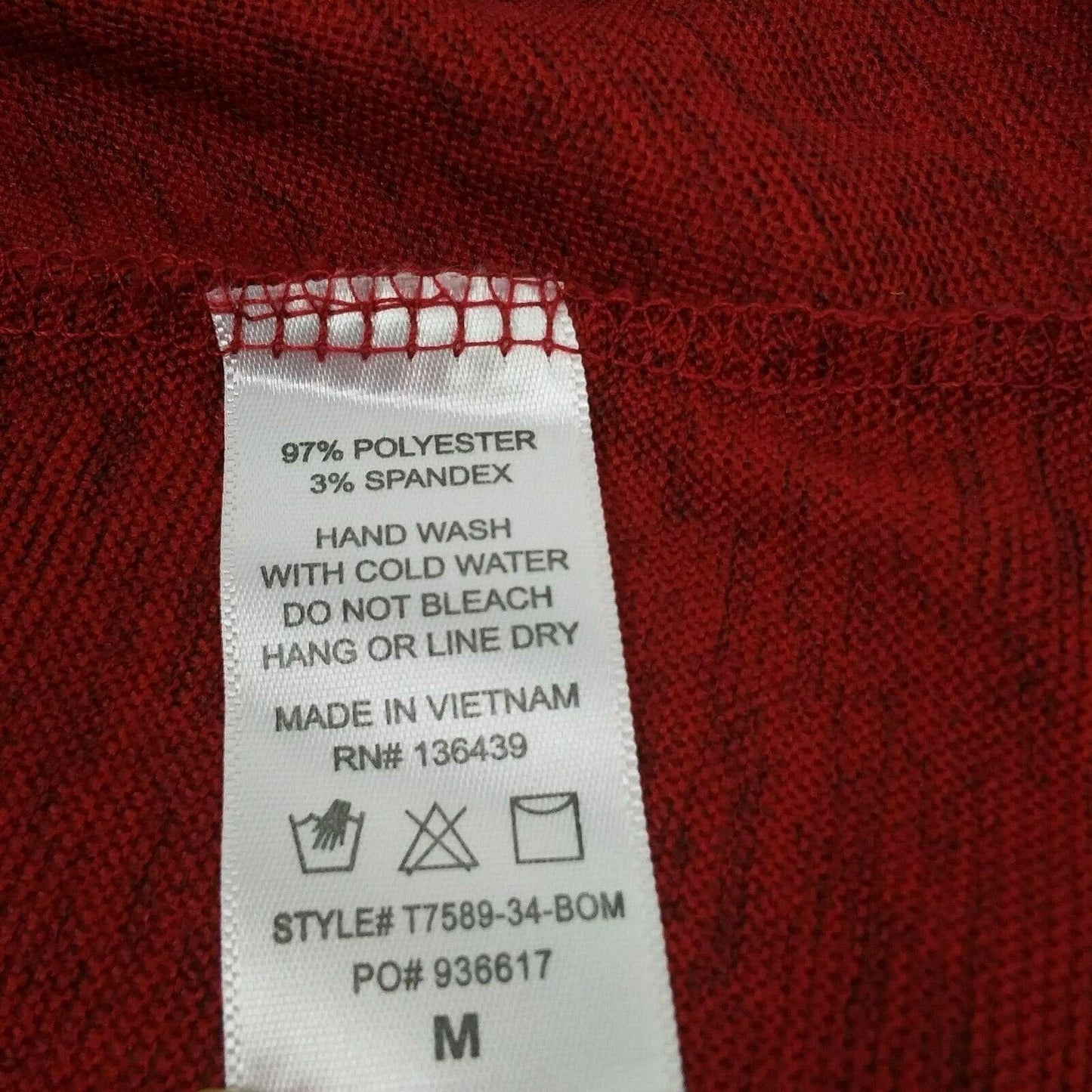 Christmas Novelty Knit Top SJS M Holiday Chic Peace Love Joy Red Bling Sparkle