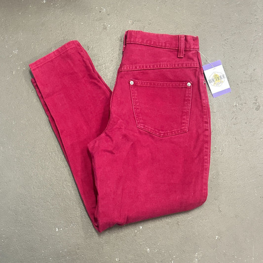 Vtg Sasson Fuchsia Burgundy Jeans 11/12 High Waist 80s Dopamine Maxamalist
