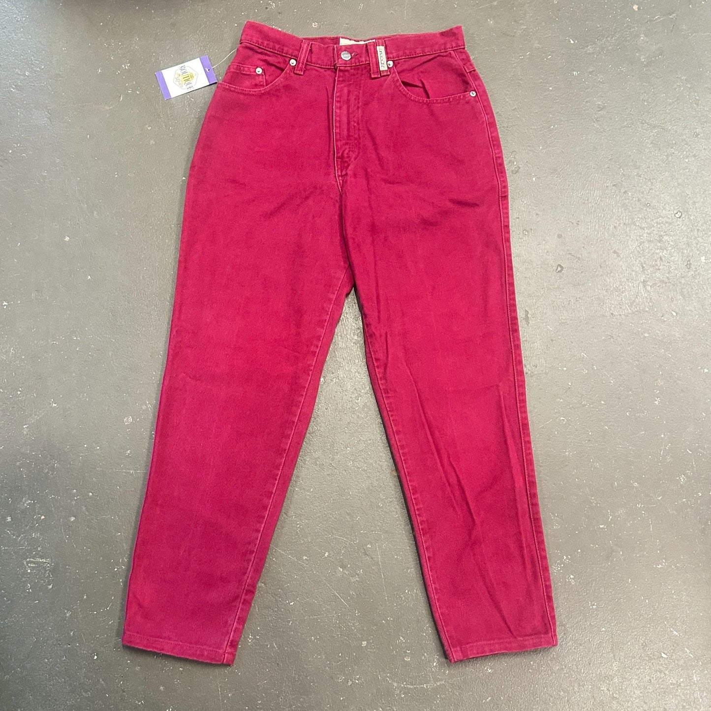 Vtg Sasson Fuchsia Burgundy Jeans 11/12 High Waist 80s Dopamine Maxamalist