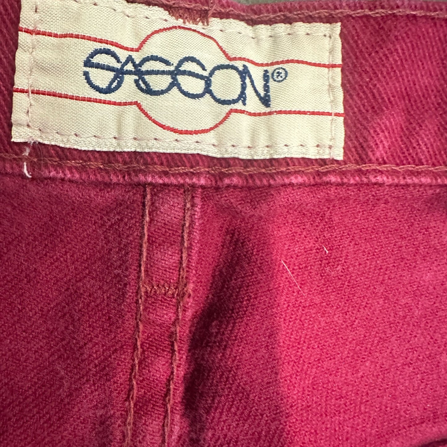 Vtg Sasson Fuchsia Burgundy Jeans 11/12 High Waist 80s Dopamine Maxamalist