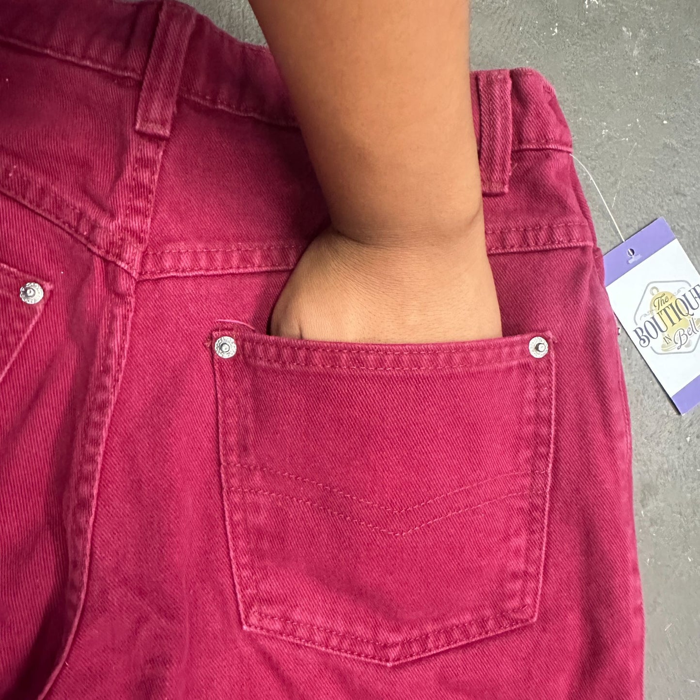 Vtg Sasson Fuchsia Burgundy Jeans 11/12 High Waist 80s Dopamine Maxamalist