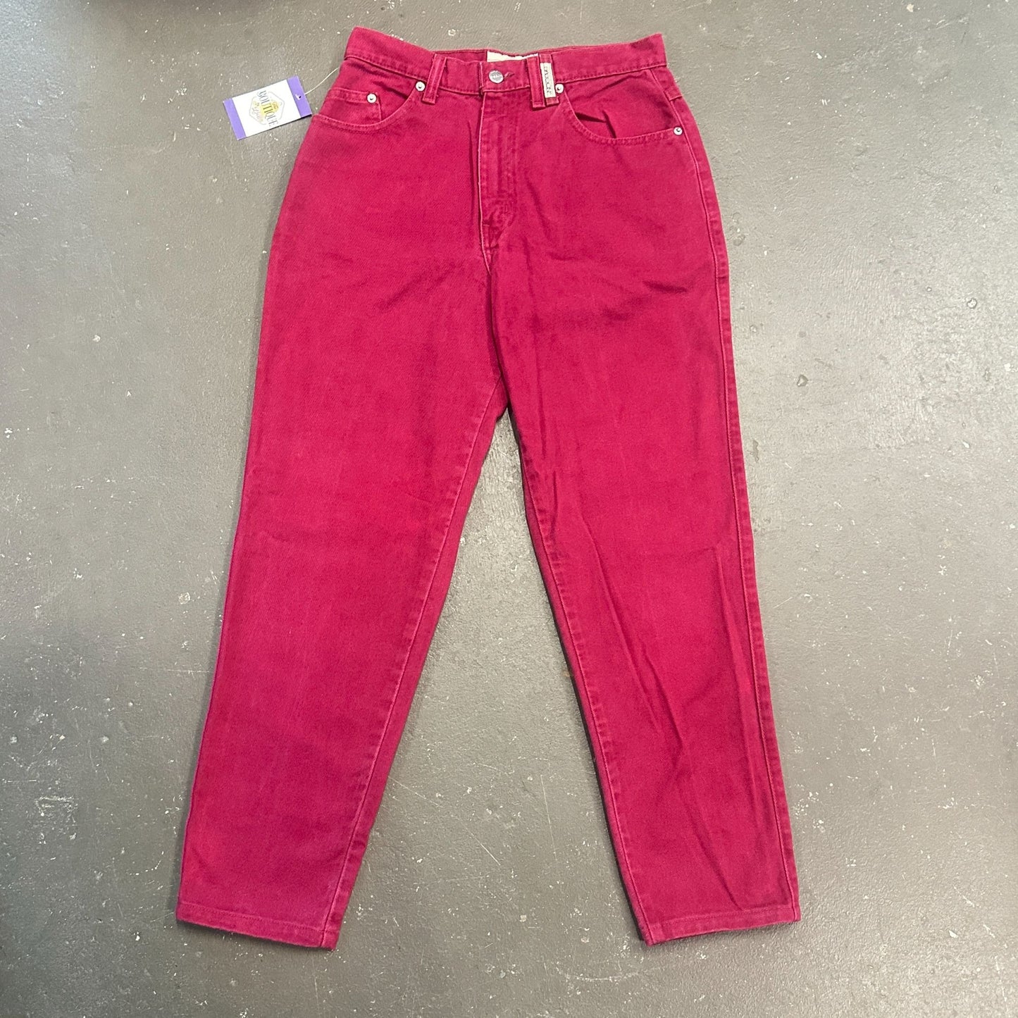 Vtg Sasson Fuchsia Burgundy Jeans 11/12 High Waist 80s Dopamine Maxamalist