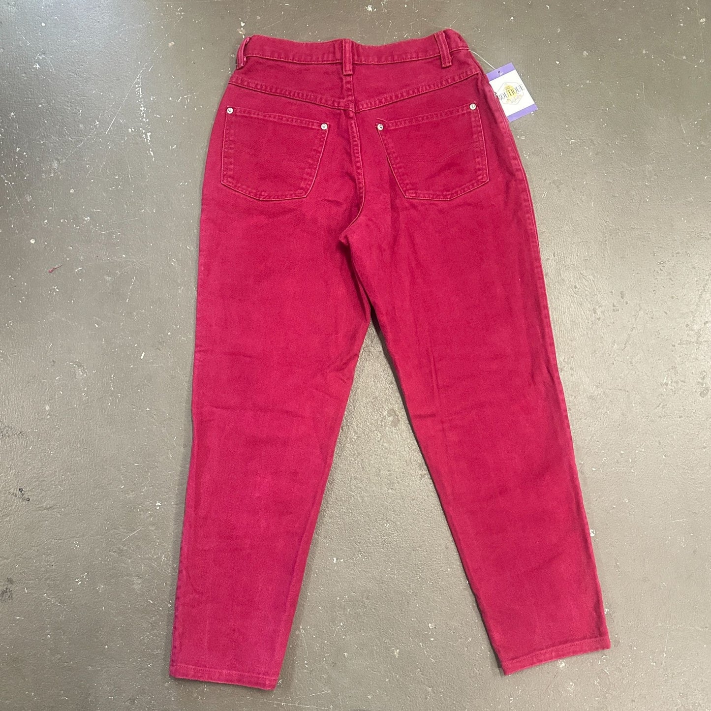 Vtg Sasson Fuchsia Burgundy Jeans 11/12 High Waist 80s Dopamine Maxamalist