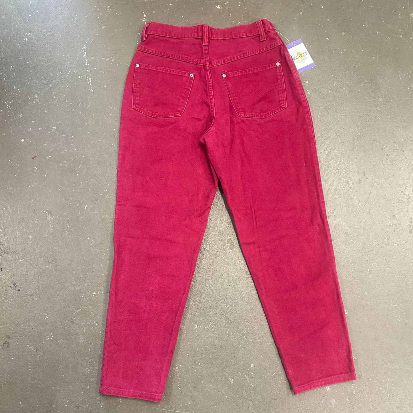 Vtg Sasson Fuchsia Burgundy Jeans 11/12 High Waist 80s Dopamine Maxamalist