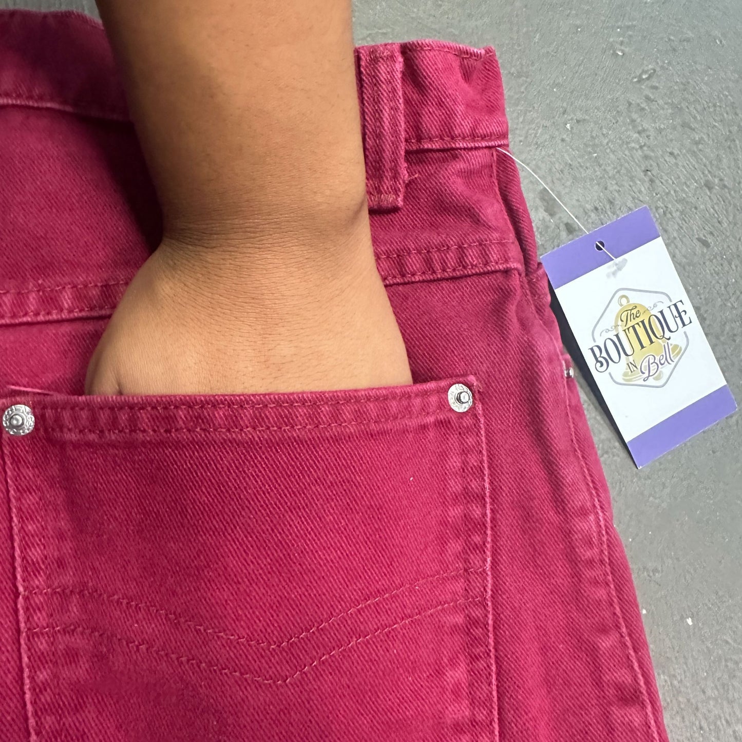 Vtg Sasson Fuchsia Burgundy Jeans 11/12 High Waist 80s Dopamine Maxamalist