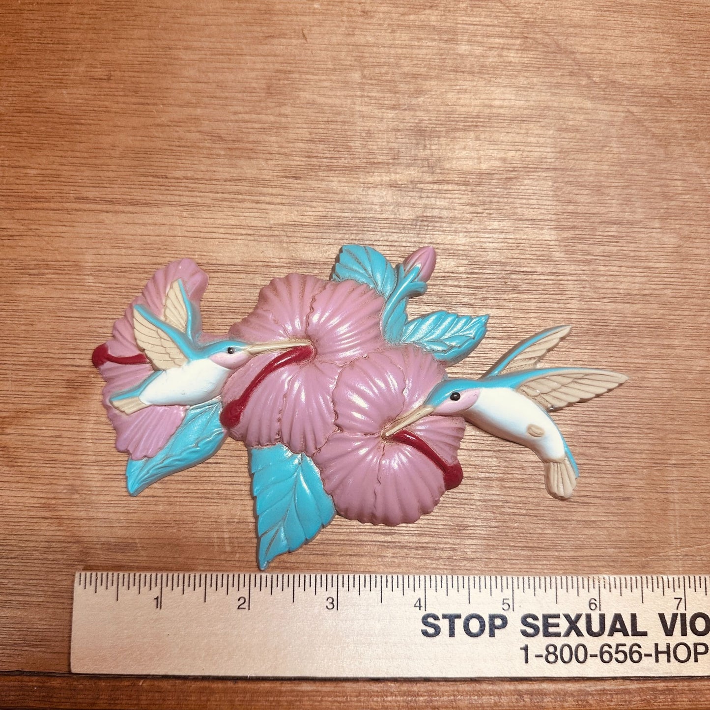 Vtg 1993 Burwood Productions set of 3 Hummingbird Flower Wall Plaques