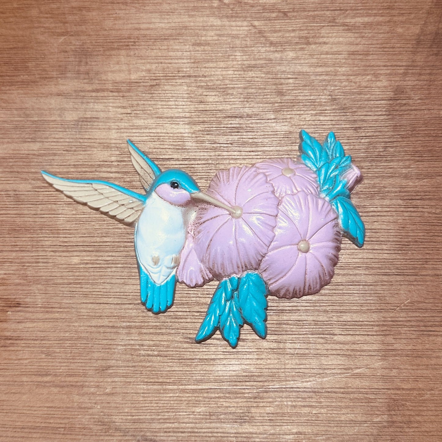 Vtg 1993 Burwood Productions set of 3 Hummingbird Flower Wall Plaques