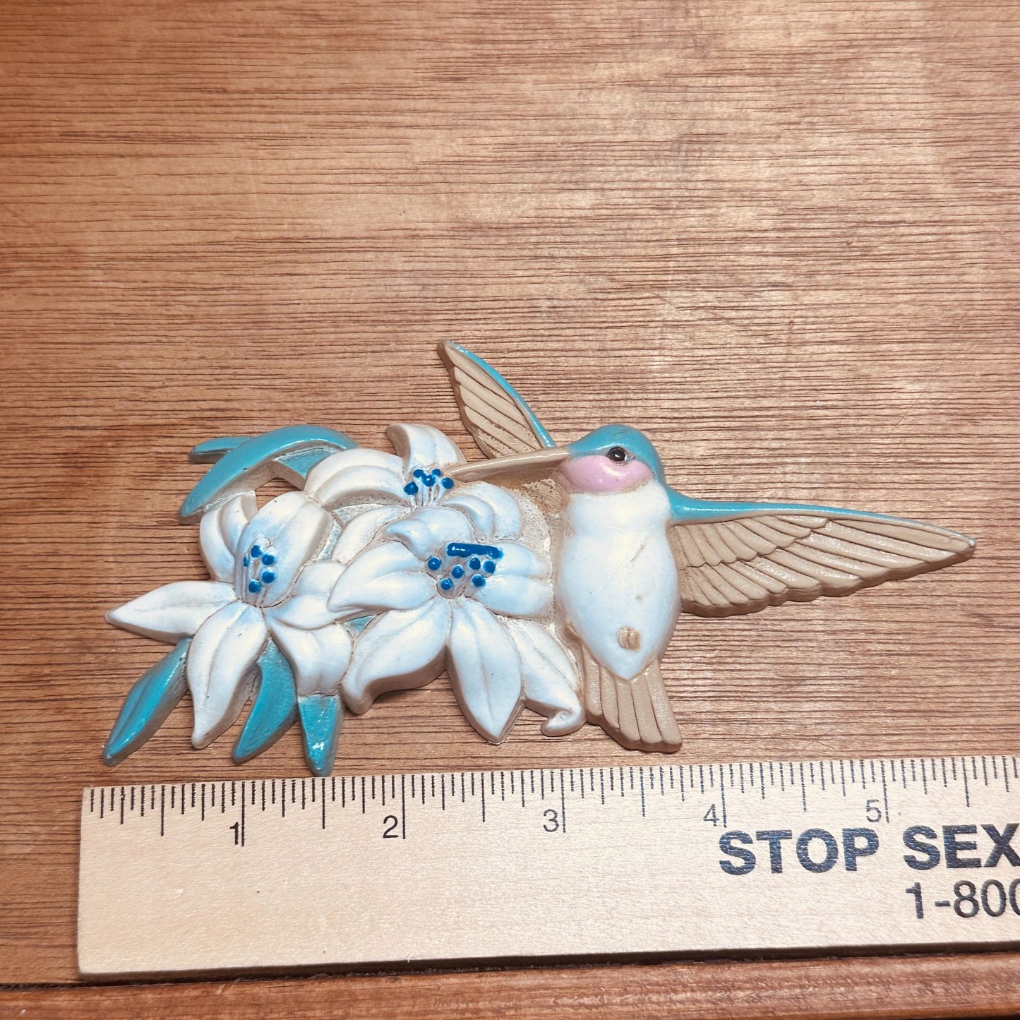 Vtg 1993 Burwood Productions set of 3 Hummingbird Flower Wall Plaques