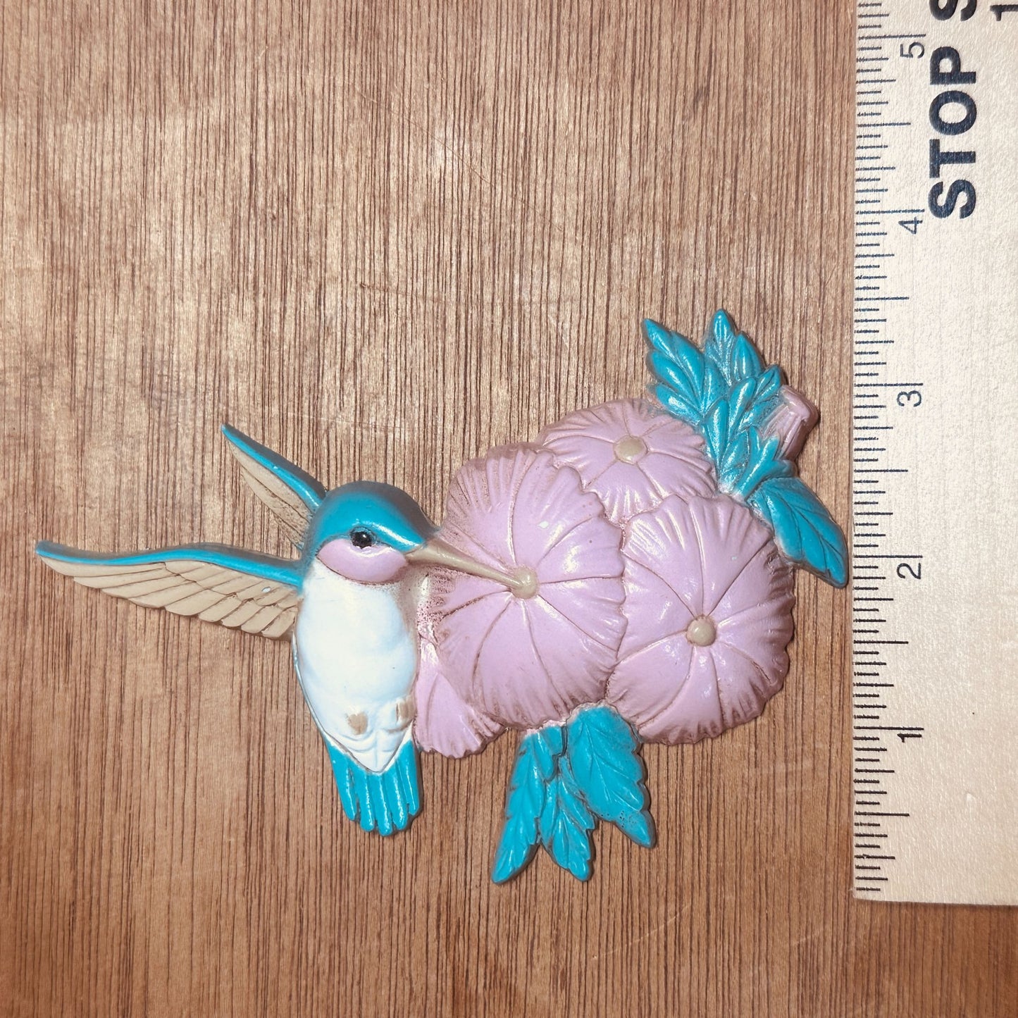 Vtg 1993 Burwood Productions set of 3 Hummingbird Flower Wall Plaques