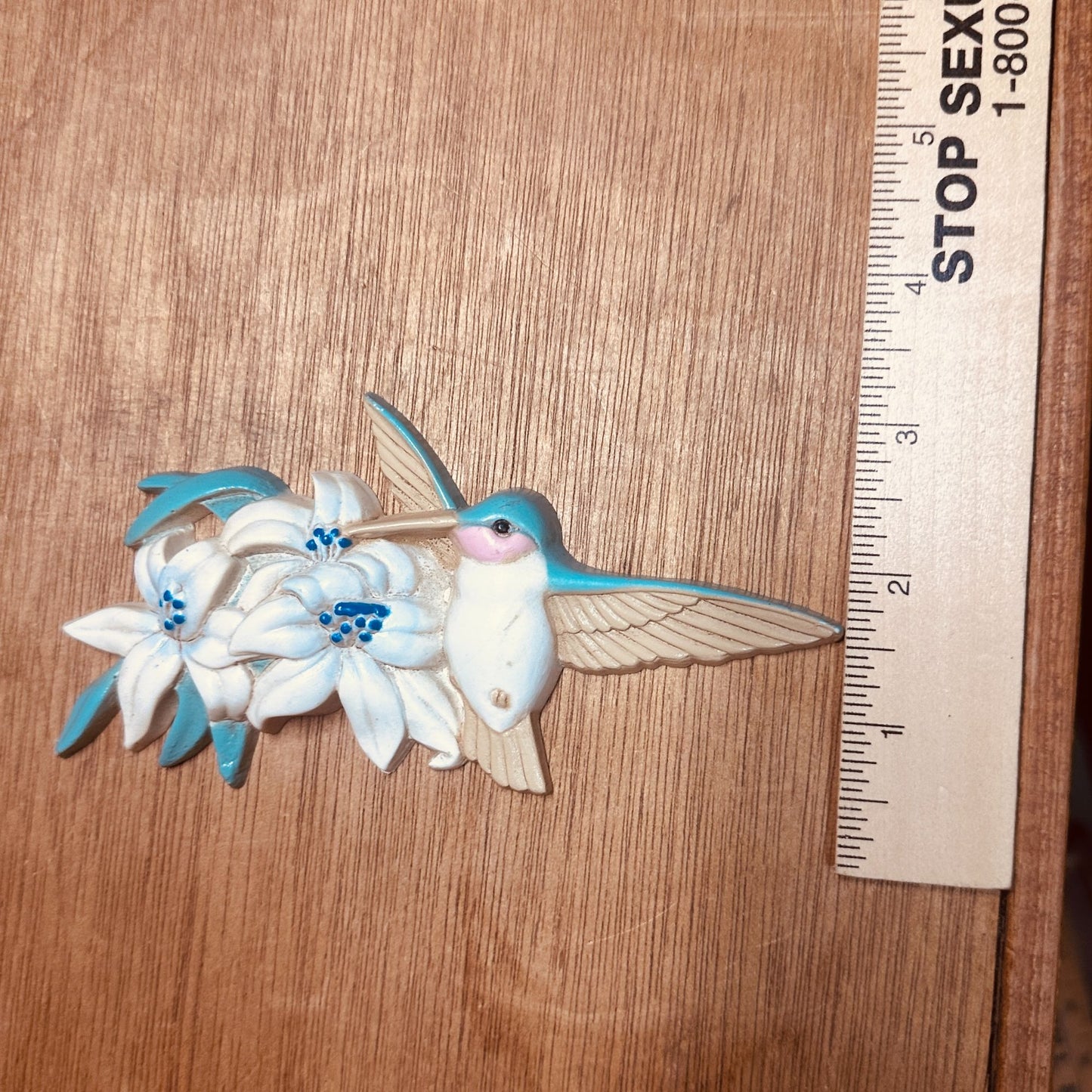 Vtg 1993 Burwood Productions set of 3 Hummingbird Flower Wall Plaques