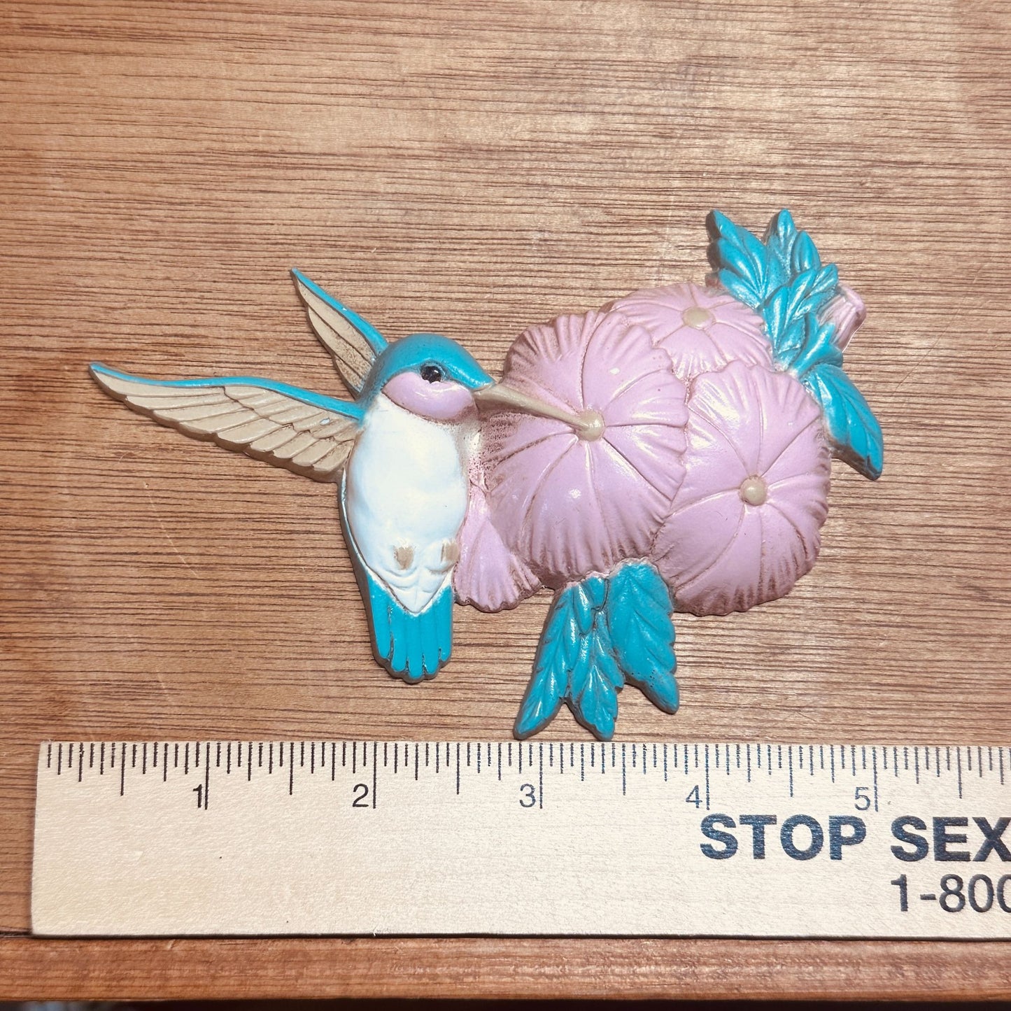 Vtg 1993 Burwood Productions set of 3 Hummingbird Flower Wall Plaques