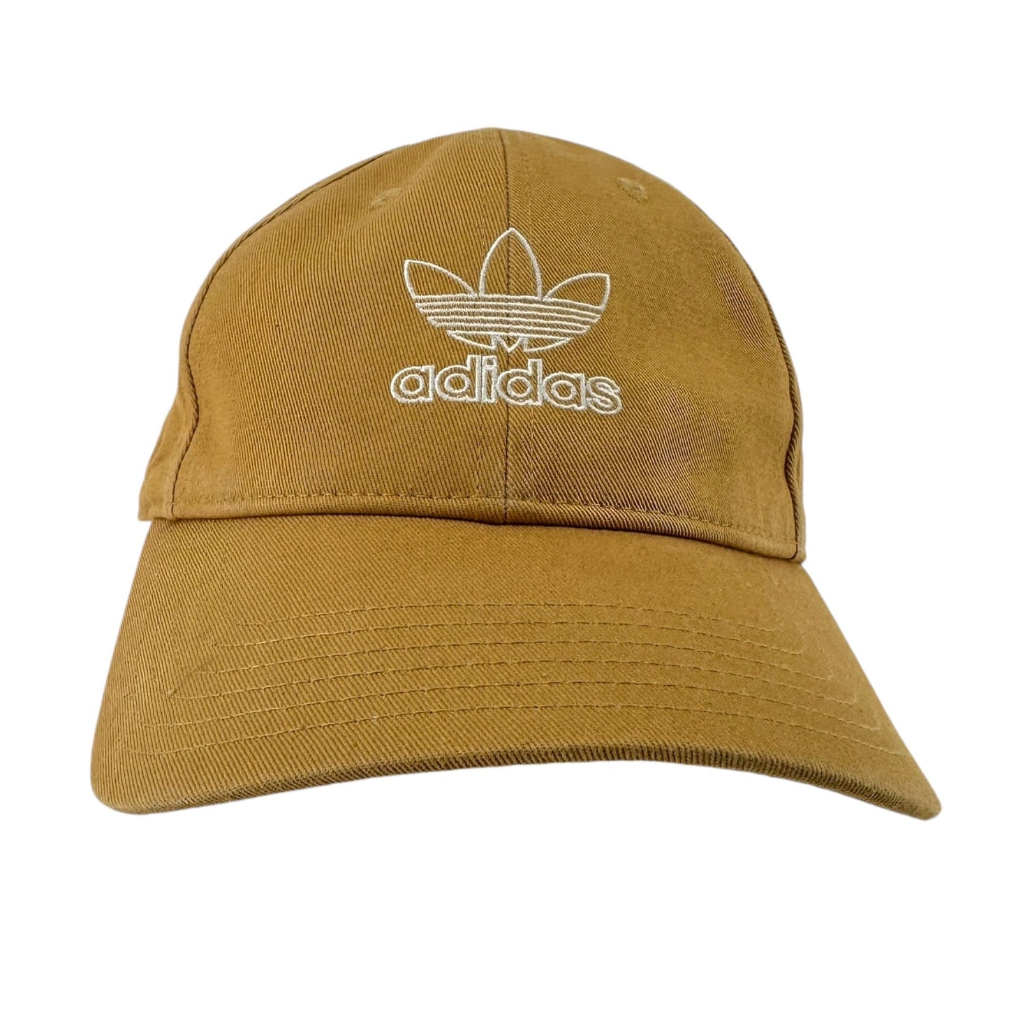 Adidas Trefoil Hat Cap Brown Mustard OSFW Strapback Baseball Embroidered Logo