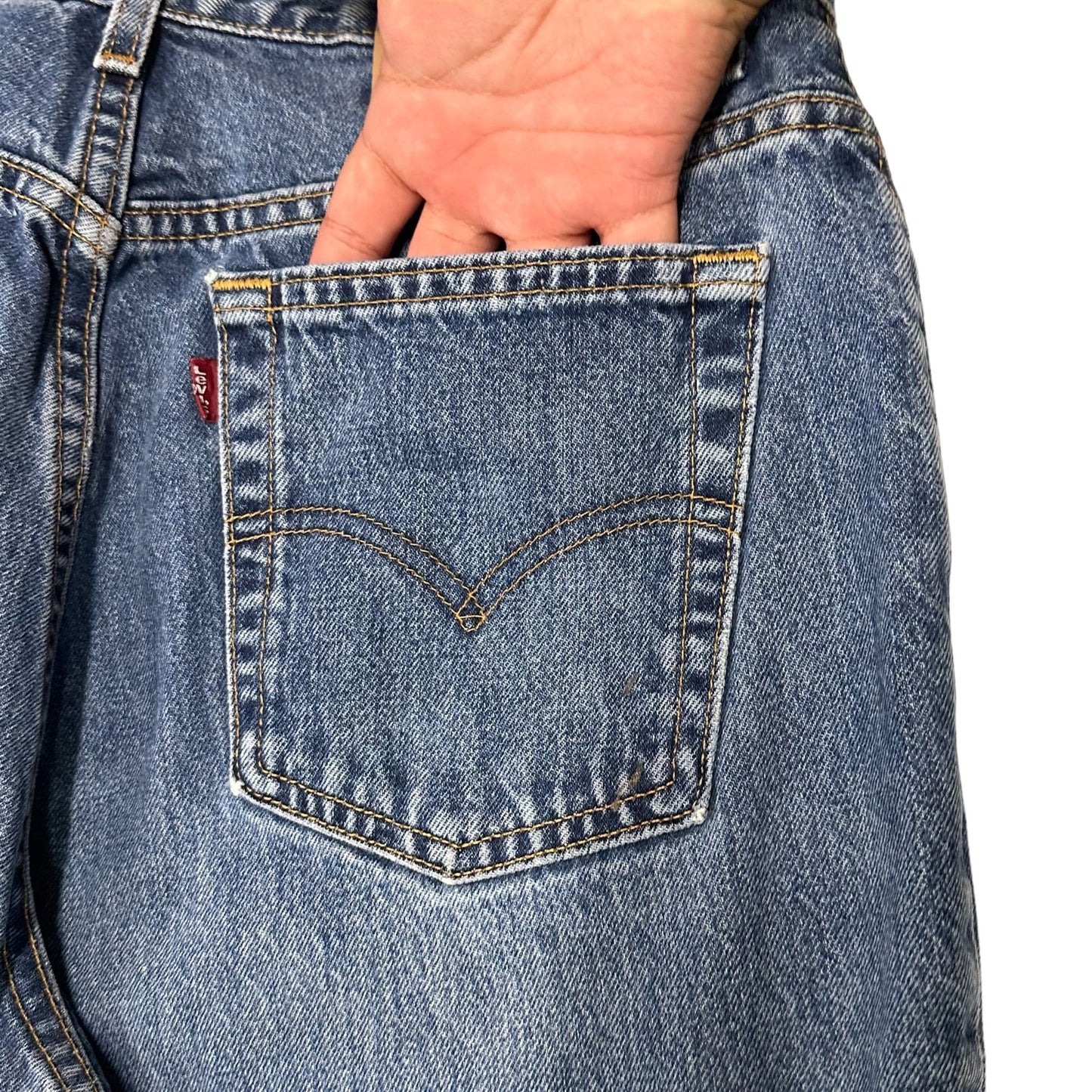Vintage Levis 550 Jeans Womens 16 Blue Denim Relaxed Fit Tapered Leg 100% Cotton