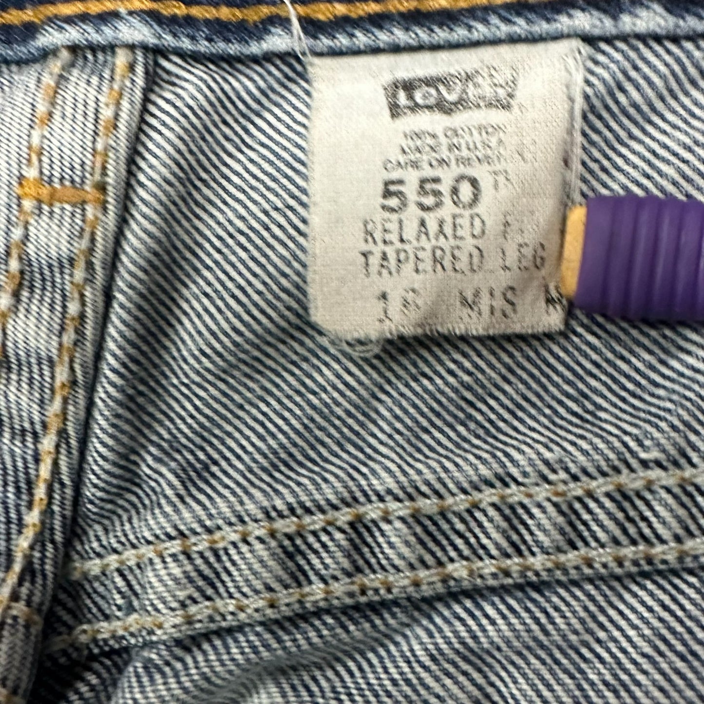 Vintage Levis 550 Jeans Womens 16 Blue Denim Relaxed Fit Tapered Leg 100% Cotton