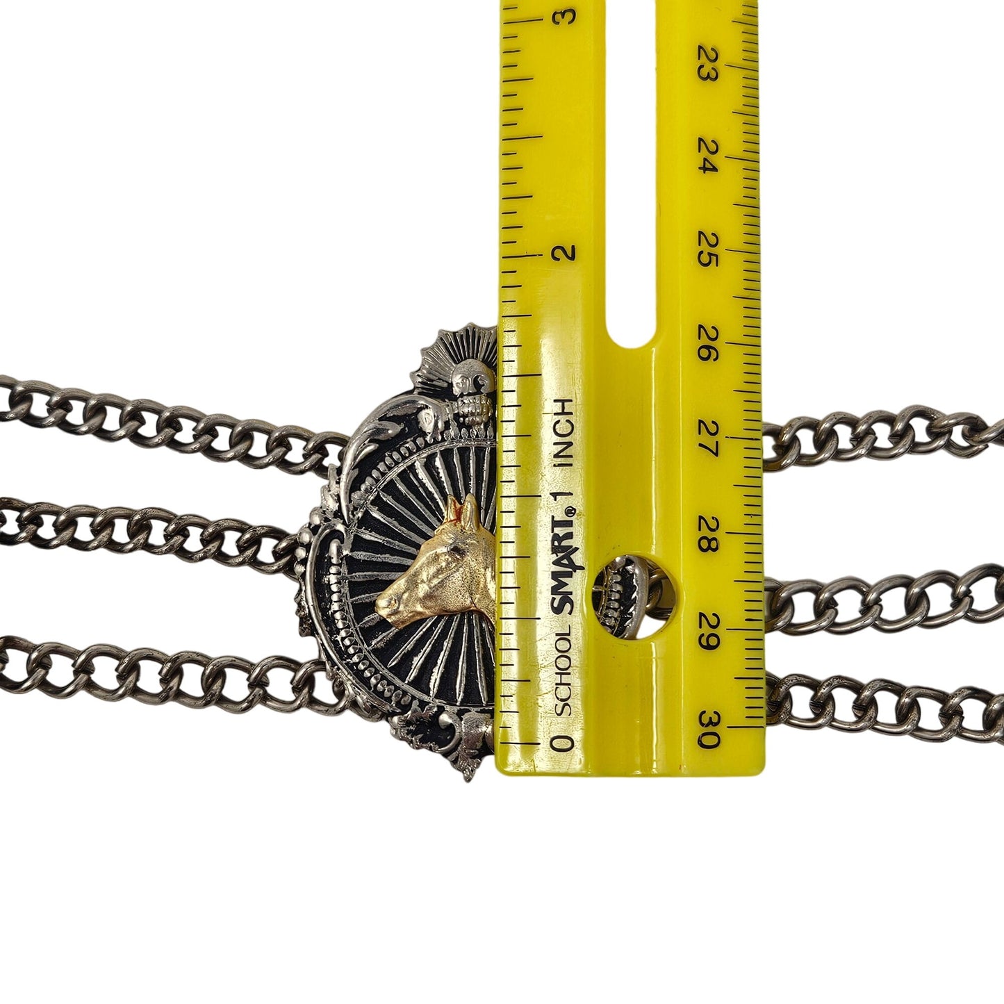 Vtg Argentine Coin Leather Collar Horse Medallion Necklace Equestrian Western