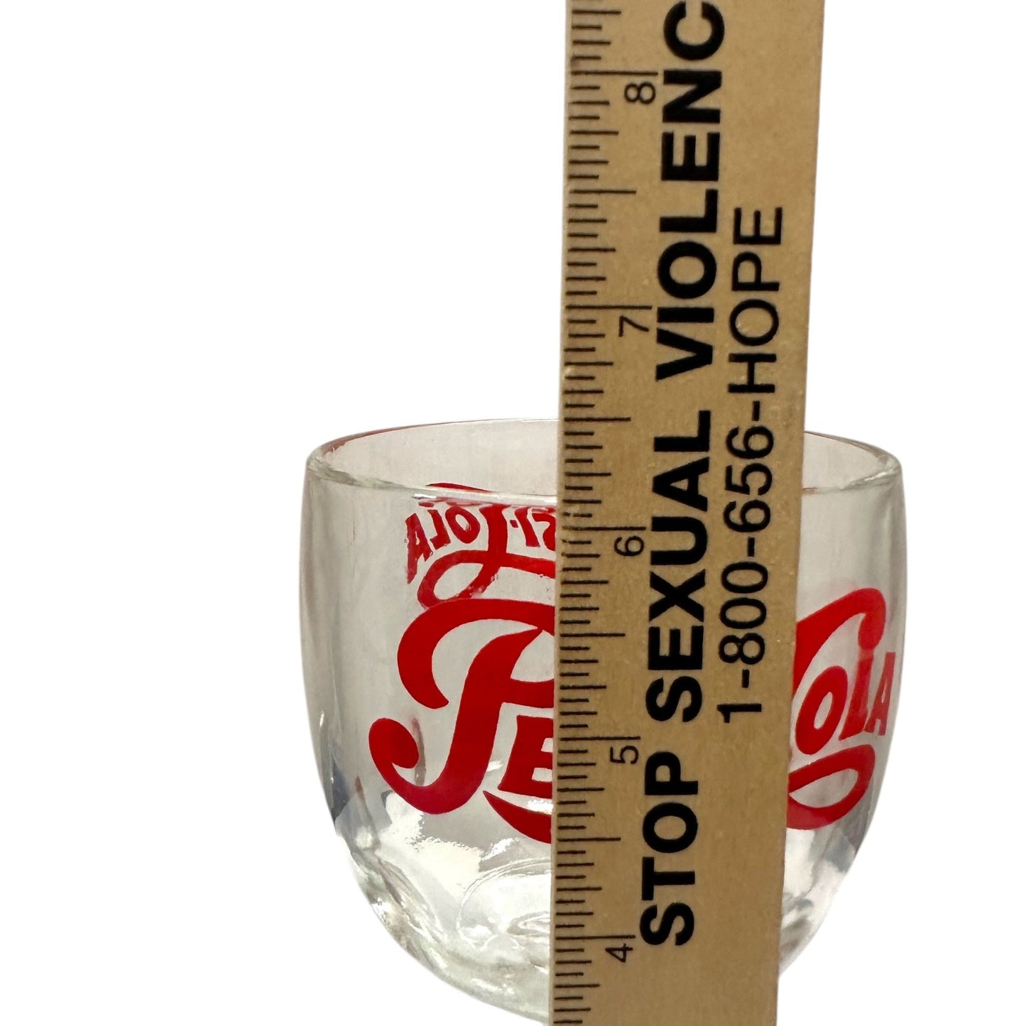Vintage Pepsi Cola Soda Goblet Thumbprint Heavy Stemmed Schooner Drinking Glass