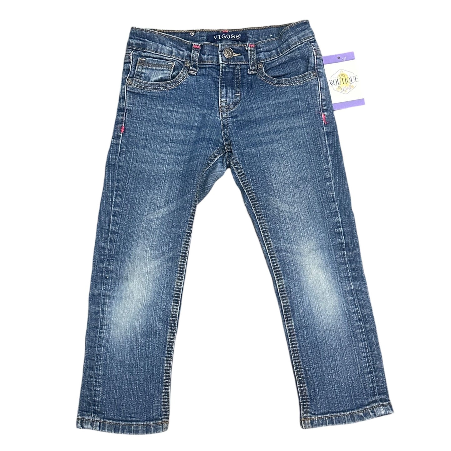 Vigoss Girls 8 Embroidered Butterfly Slim Fit Denim Jeans