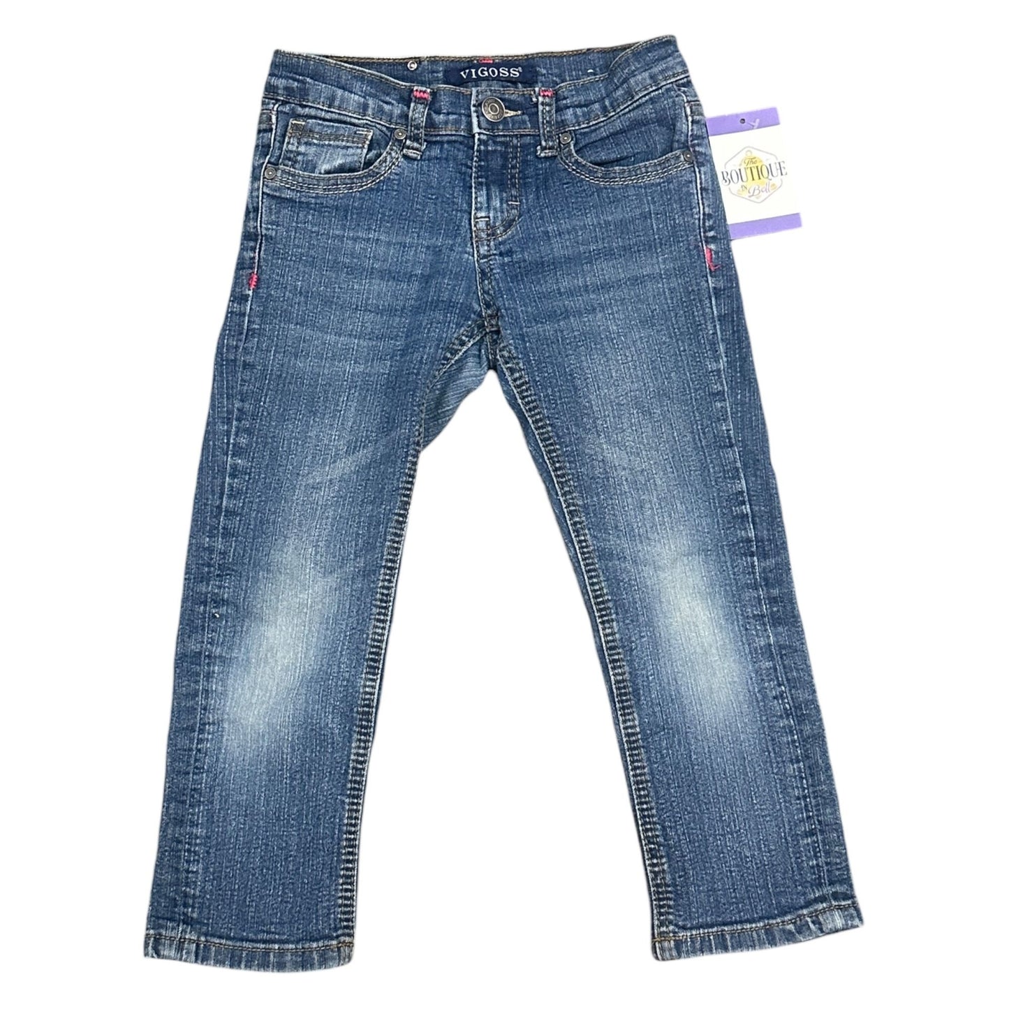 Vigoss Girls 8 Embroidered Butterfly Slim Fit Denim Jeans