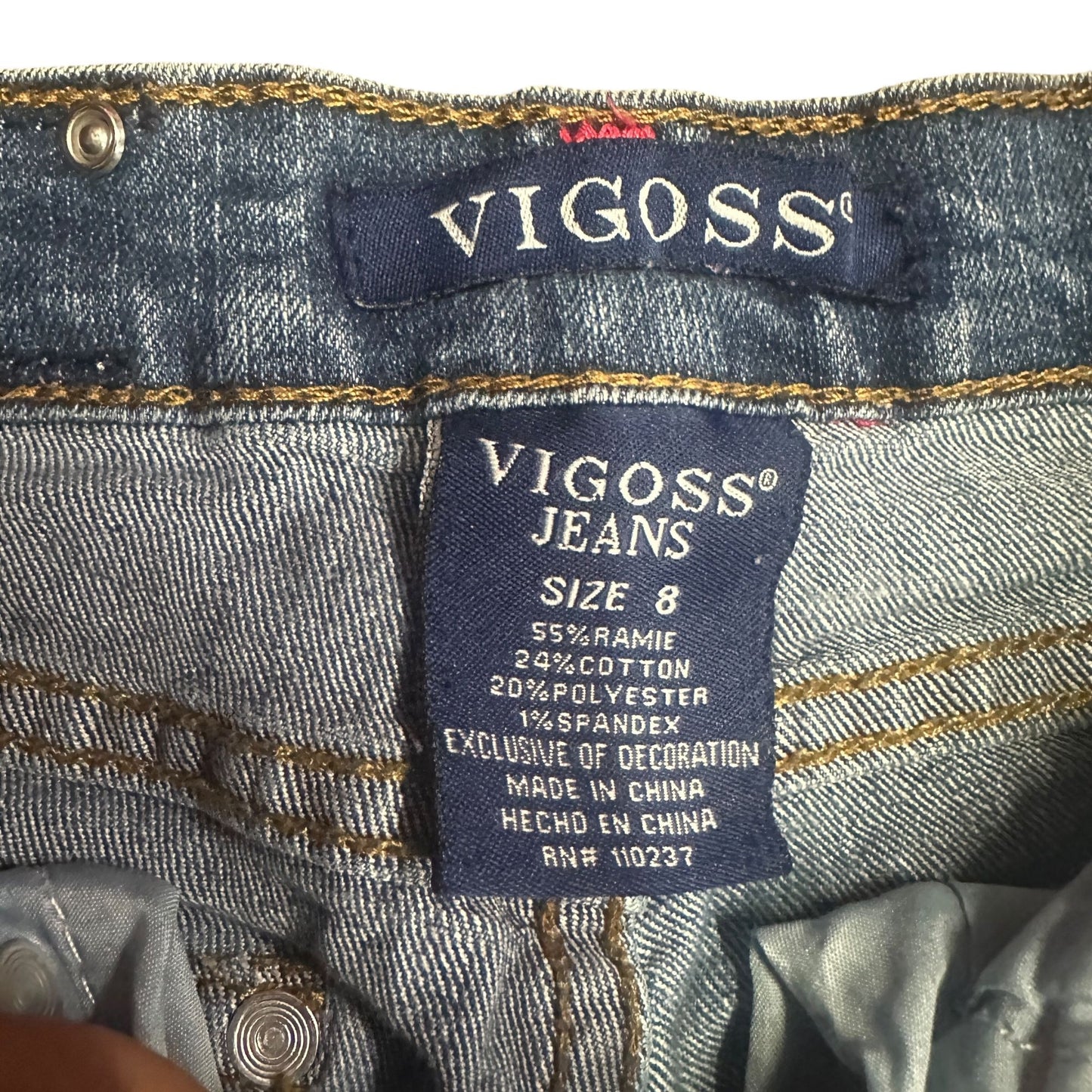 Vigoss Girls 8 Embroidered Butterfly Slim Fit Denim Jeans