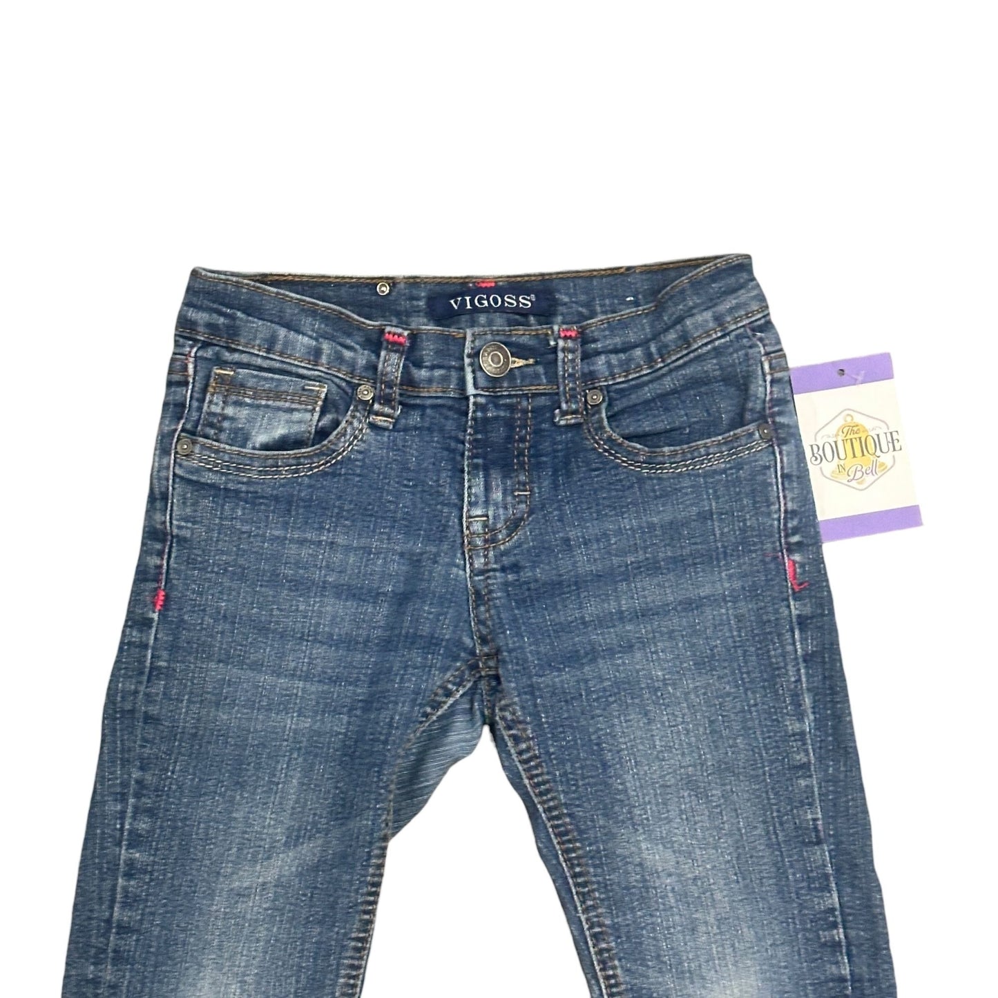 Vigoss Girls 8 Embroidered Butterfly Slim Fit Denim Jeans