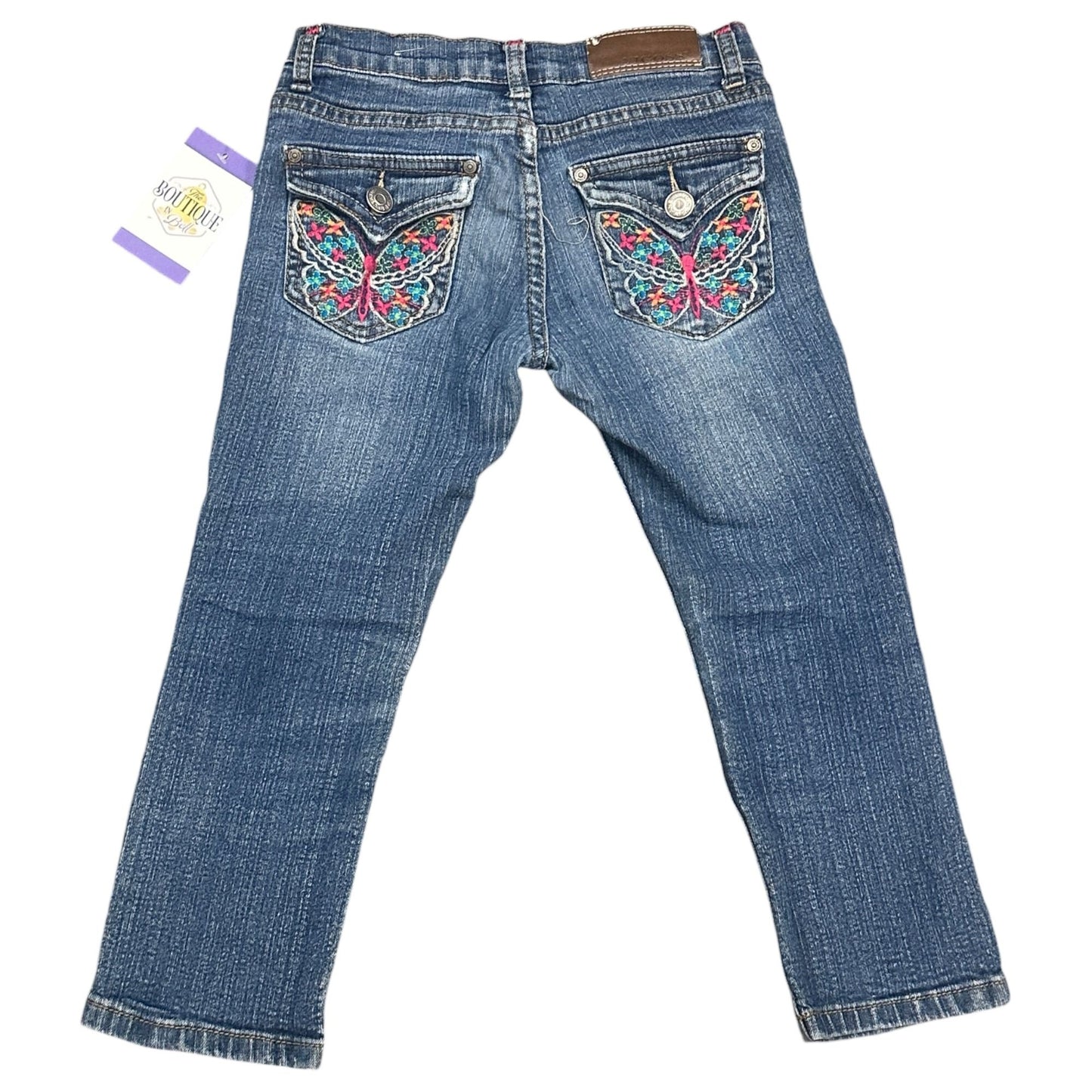 Vigoss Girls 8 Embroidered Butterfly Slim Fit Denim Jeans
