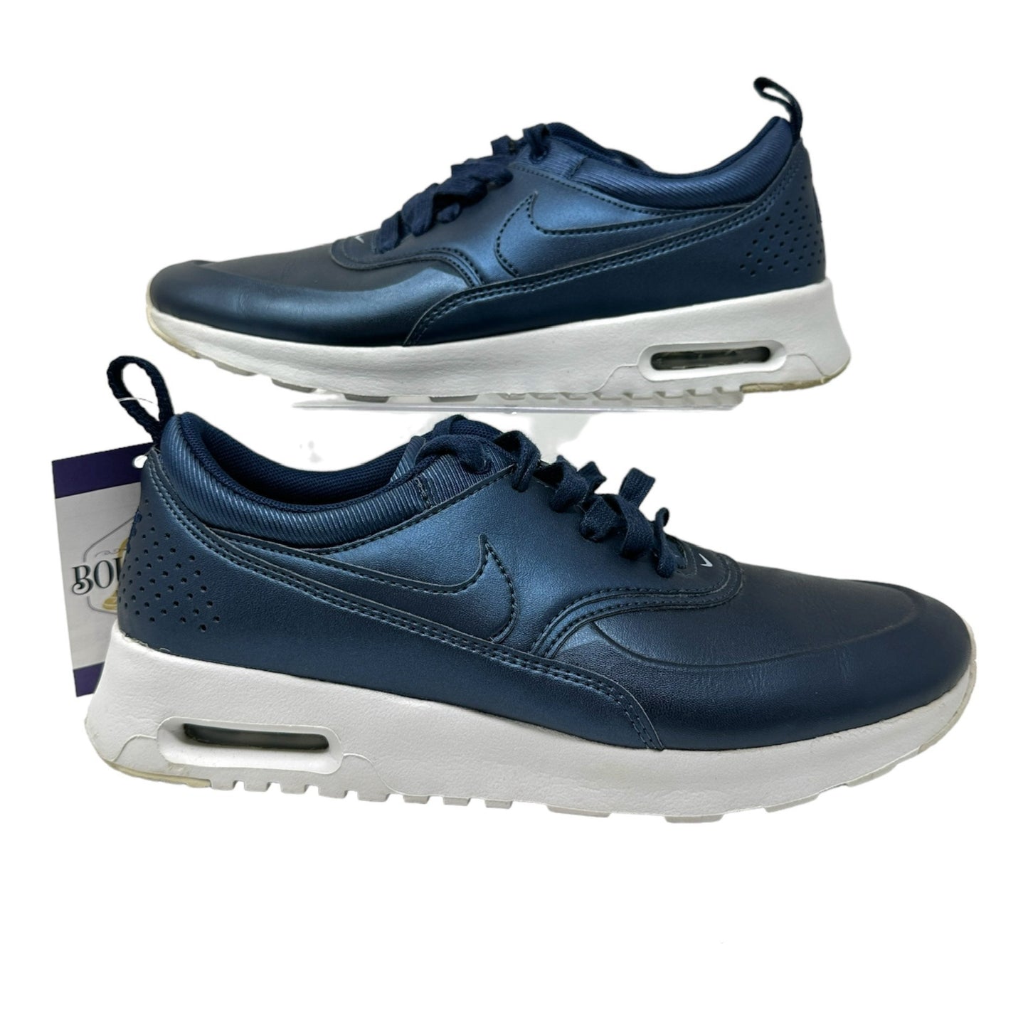 Nike Womens 7 Air Max Thea Metallic Blue Sneakers Athletic Shoes 861674-900