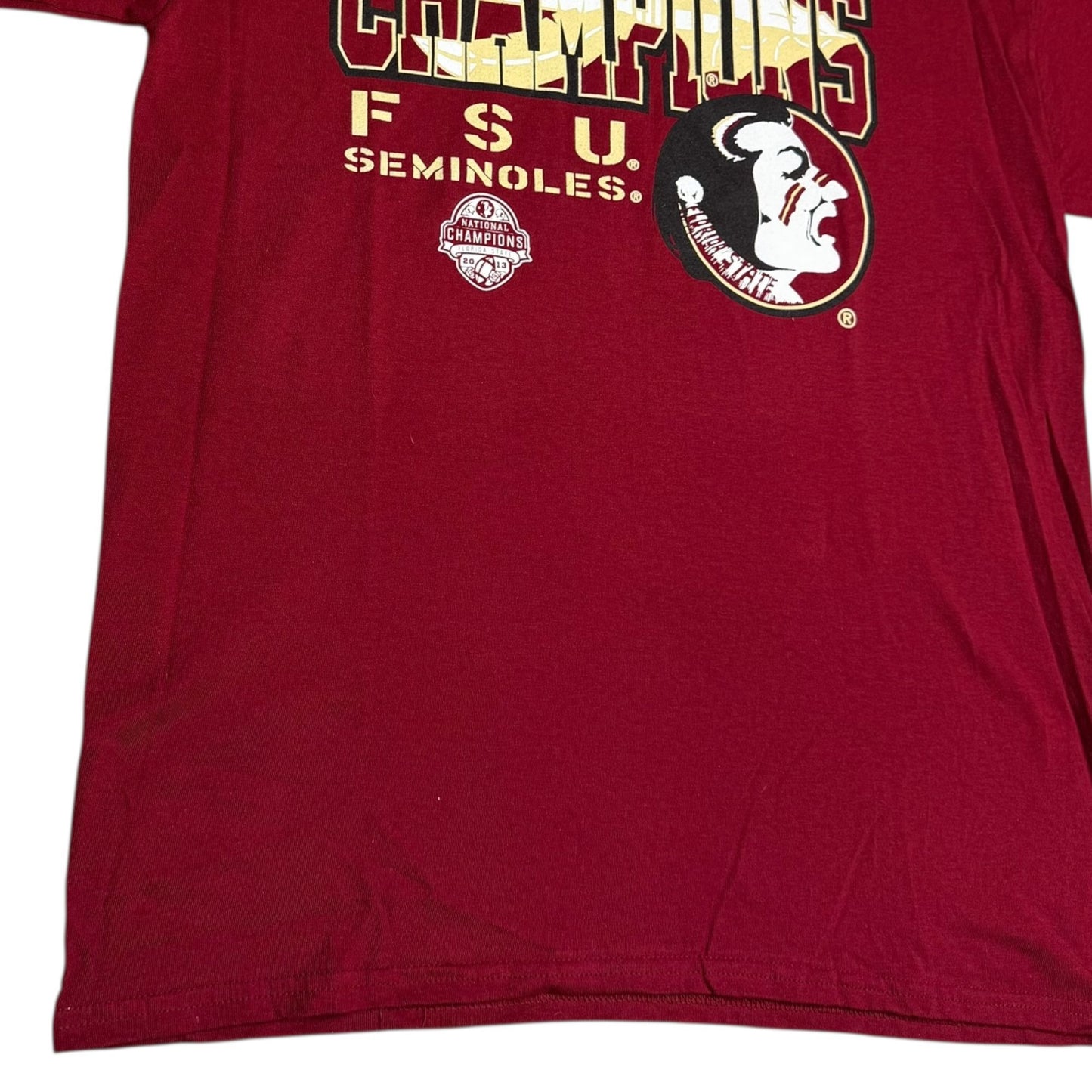 NEW 2013 Football National Champ FSU Seminoles Gildan Heavy Cotton Red TShirt L