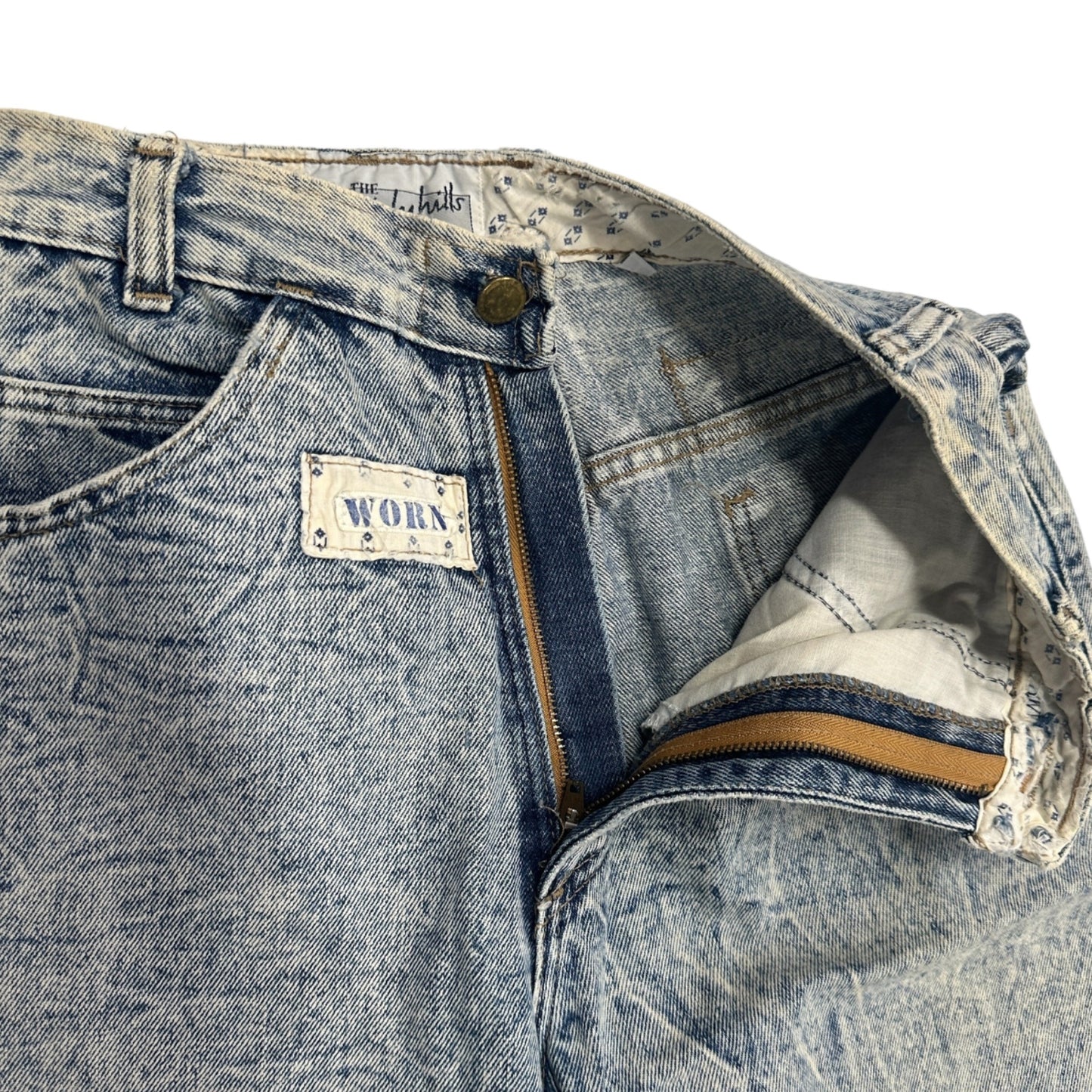 Vintage Y2K Beverly Hills Womens 7 Worn High Rise Straight Cuff Jean Shorts Acid