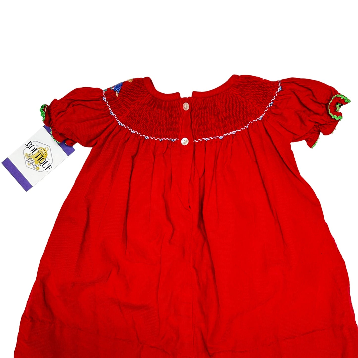 Avani 12M Red Hand Smocked Bishop Dress Nutcracker Christmas Tree Elf Dancer