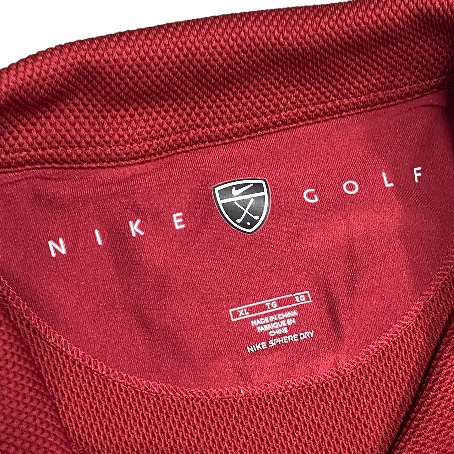 Nike Golf Mens XL Sphere Dry Polo "The Classics" Short Sleeve Shirt Burgundy