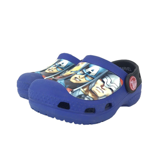 CROCS Toddler Size C 4-5 Marvel Avengers Clog Sandals Blue Slip On Shoes Hulk