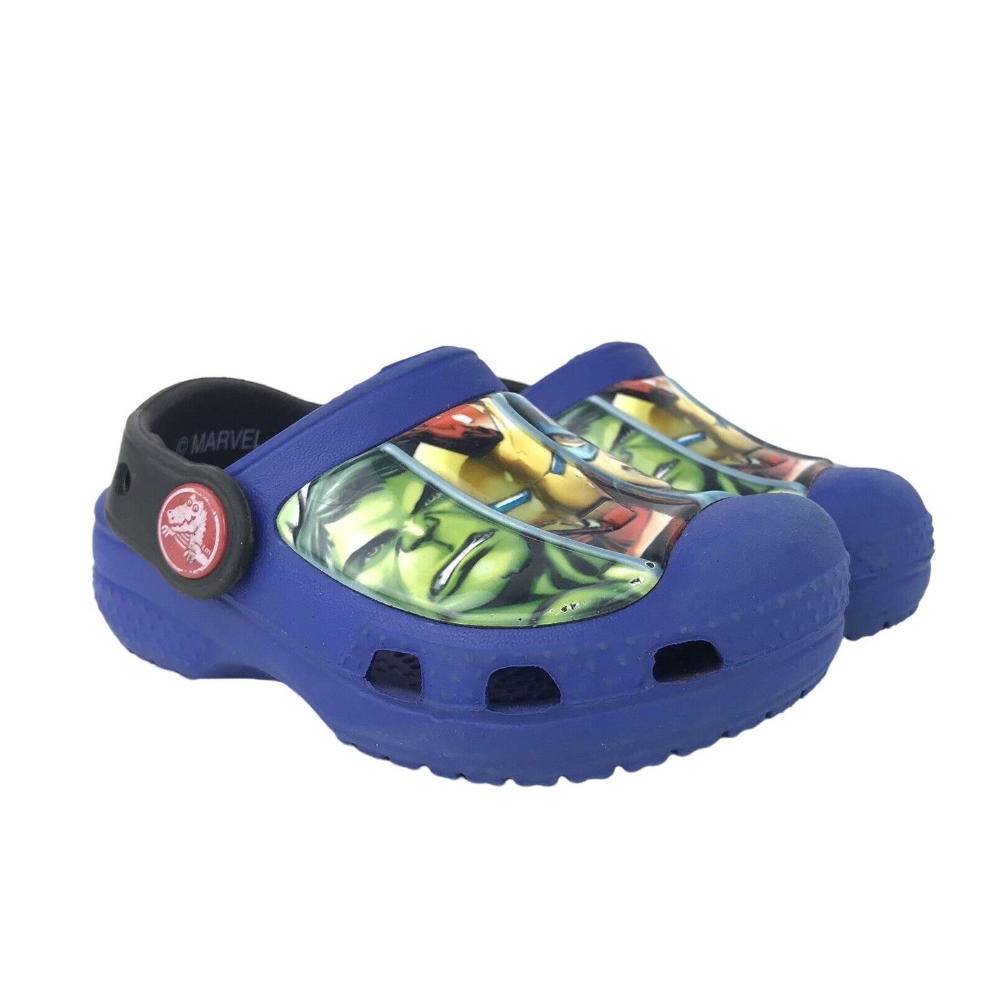 CROCS Toddler Size C 4-5 Marvel Avengers Clog Sandals Blue Slip On Shoes Hulk