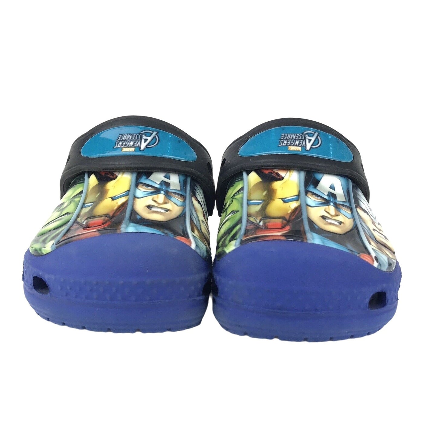 CROCS Toddler Size C 4-5 Marvel Avengers Clog Sandals Blue Slip On Shoes Hulk